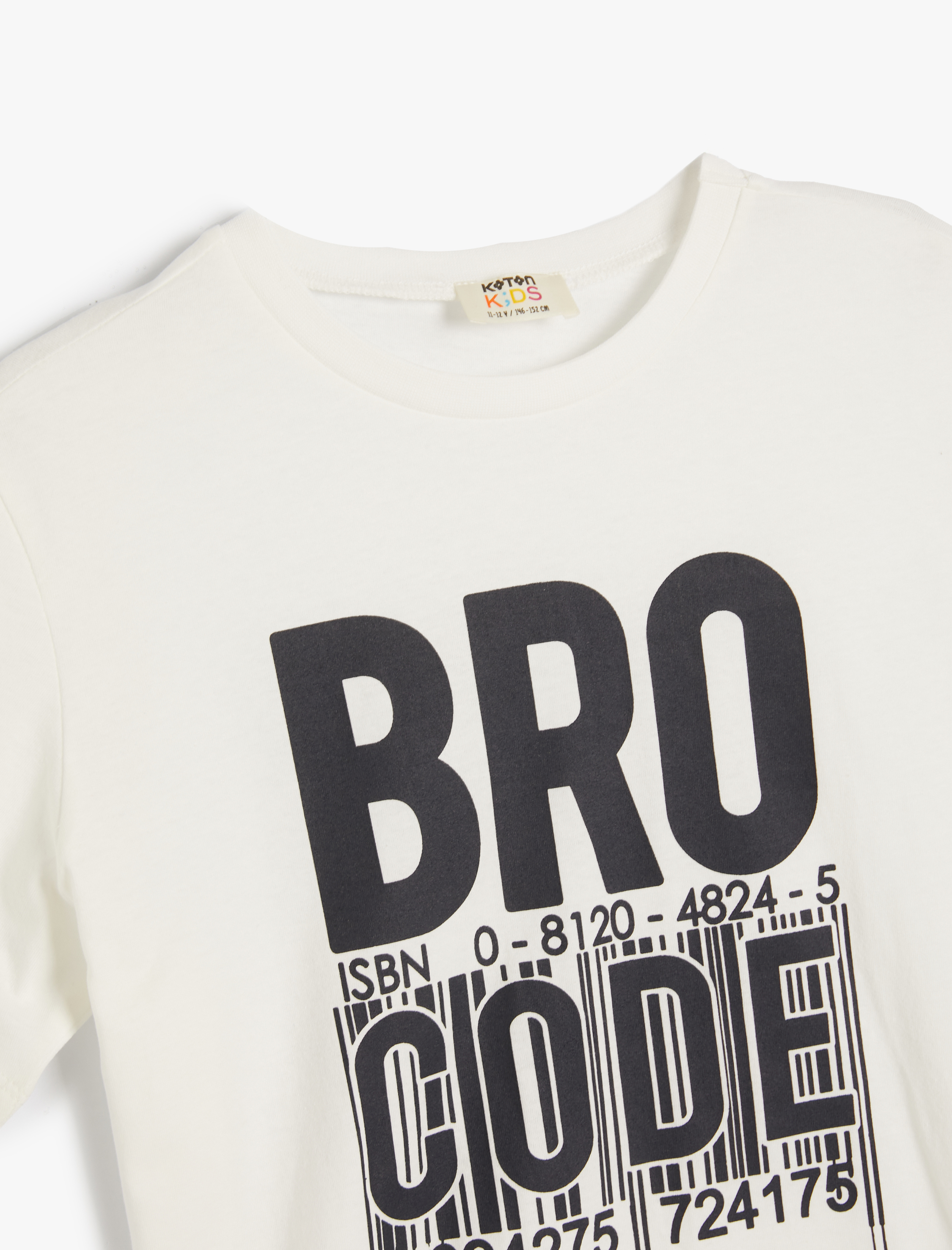  Erkek Çocuk Tişört Slogan Baskılı Kısa Kollu Bisiklet Yaka Pamuklu