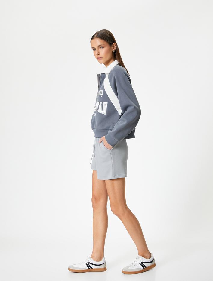  Basic Şort Beli Bağlamalı Cepli