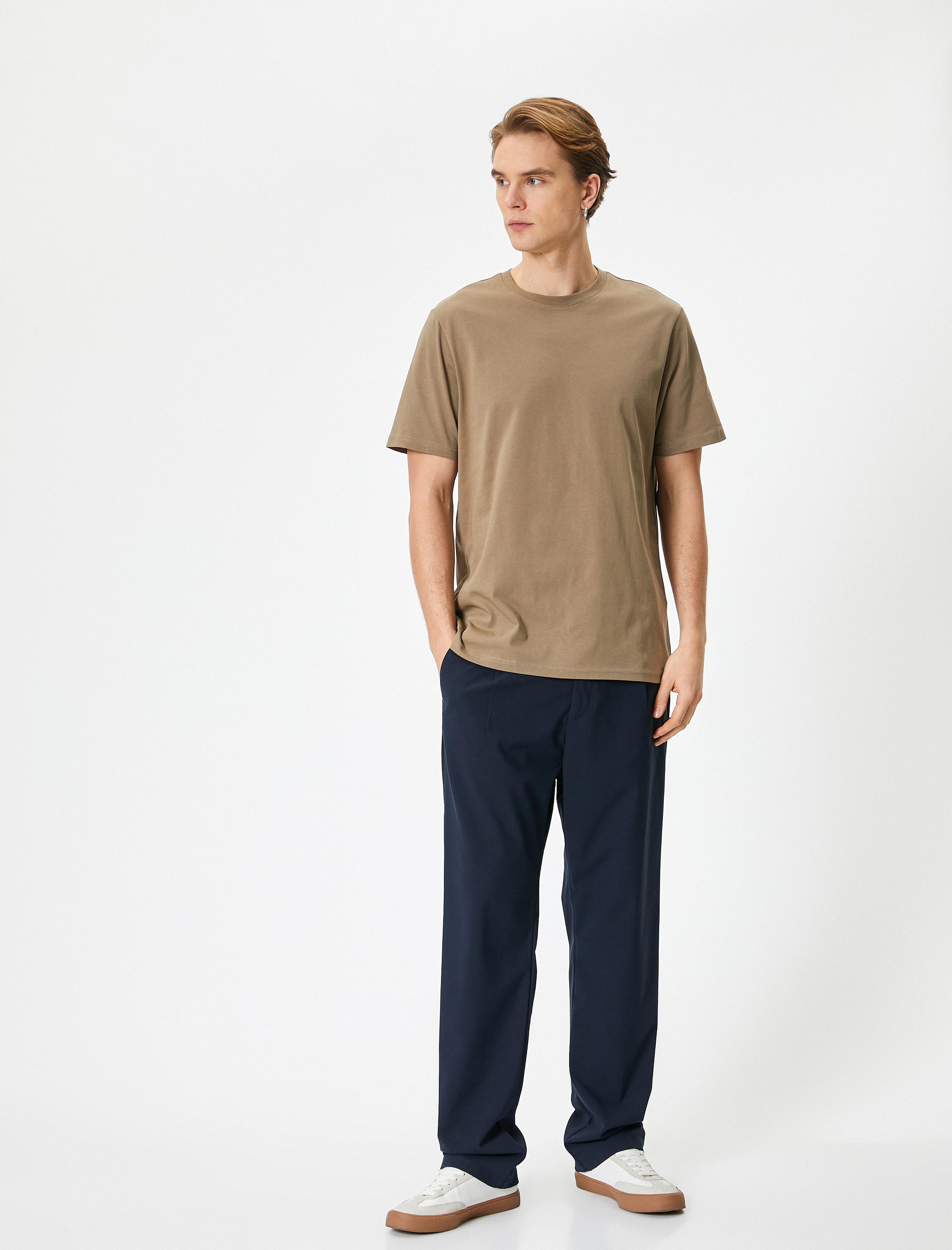   Basic Tişört Bisiklet Yaka Kısa Kollu