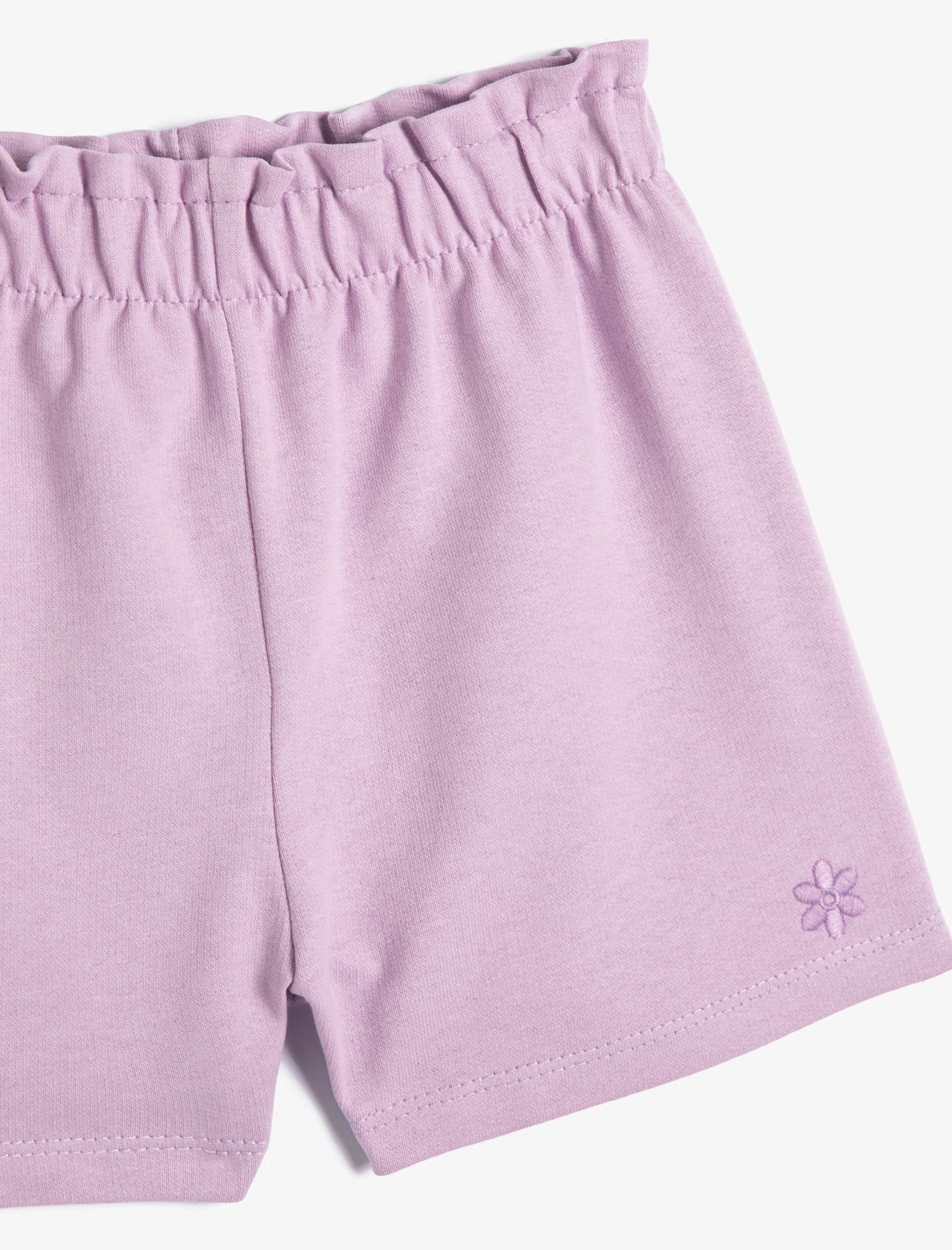  Kız Bebek Basic Şort Cepli Kelebek İşleme Detaylı Pamuklu