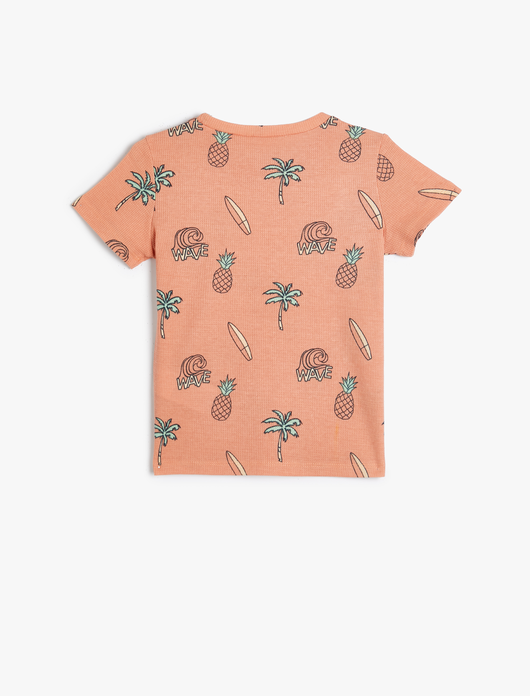  Erkek Çocuk Tişört Yaz Temalı Kısa Kollu Bisiklet Yaka Dokulu Pamuklu