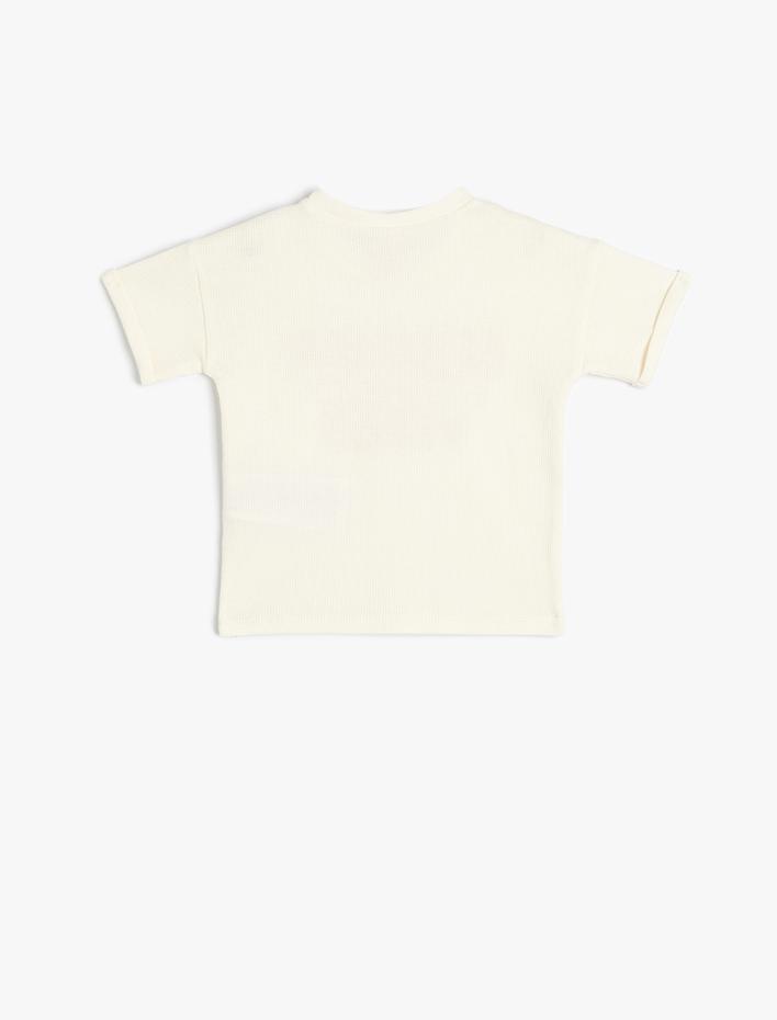 Erkek Bebek Tişört Slogan Baskılı Yaz Temalı Kısa Kollu Pamuklu