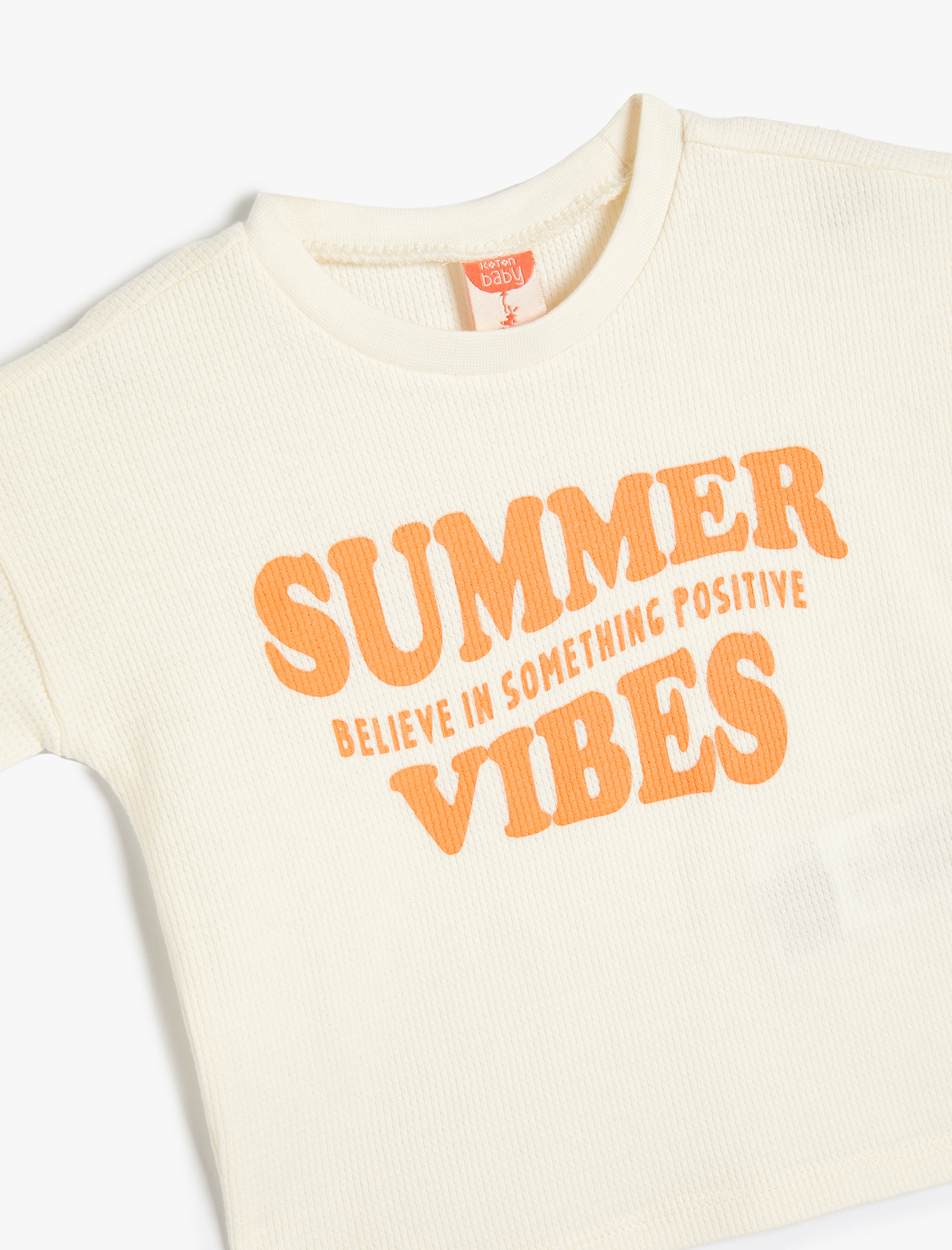  Erkek Bebek Tişört Slogan Baskılı Yaz Temalı Kısa Kollu Pamuklu