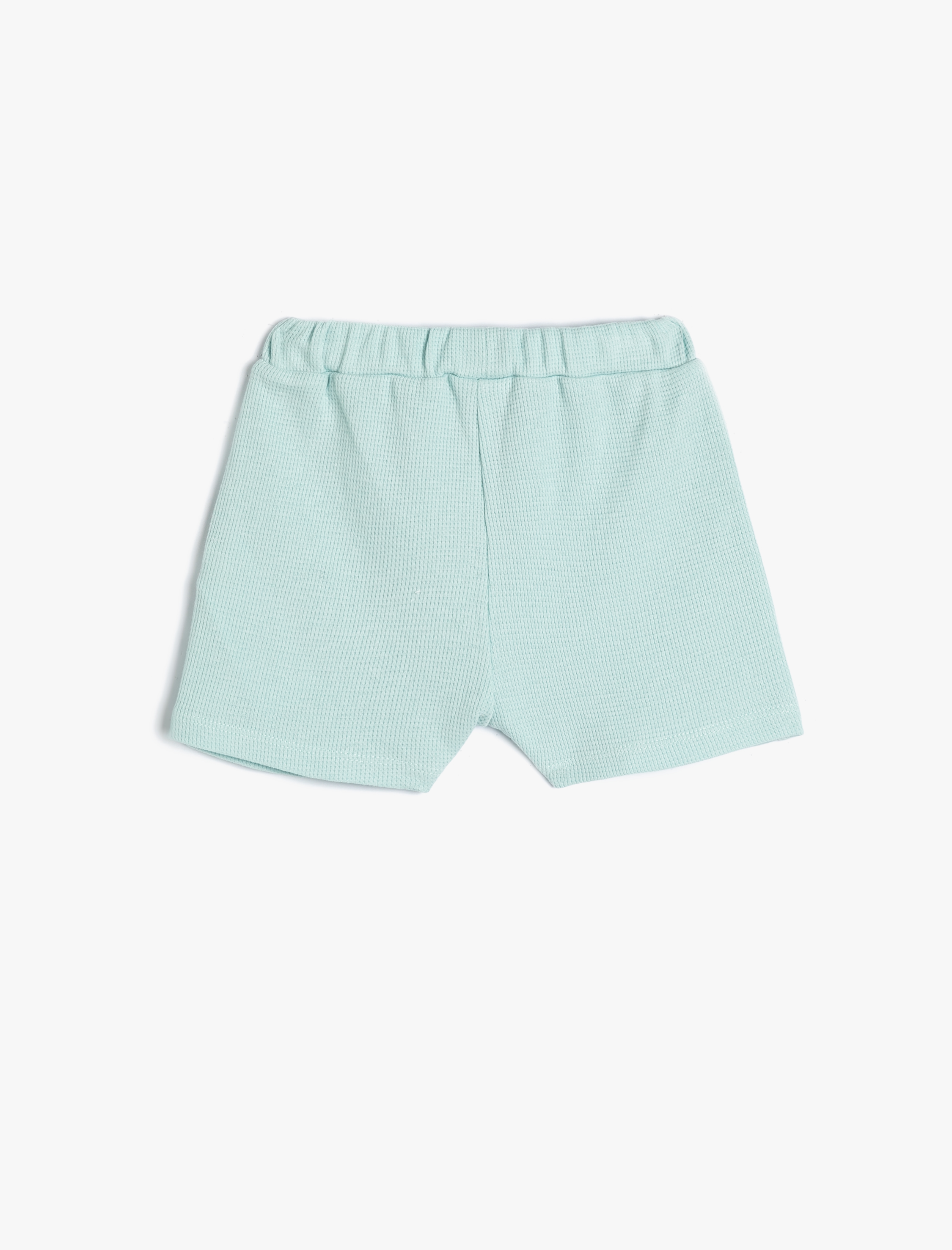  Erkek Bebek Basic Şort Beli Bağlamalı Cepli Dokulu Pamuklu