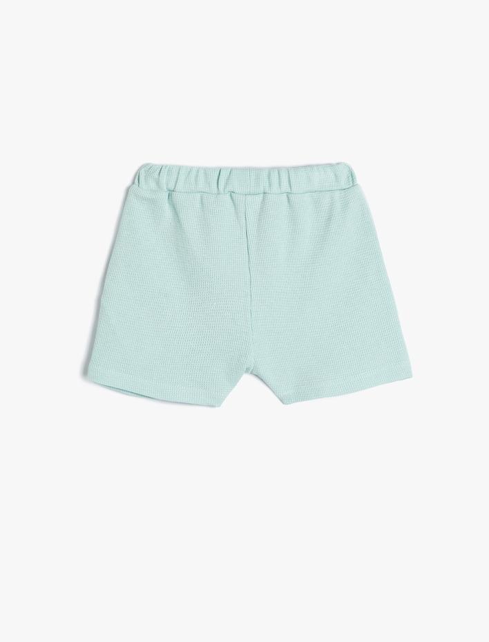 Erkek Bebek Basic Şort Beli Bağlamalı Cepli Dokulu Pamuklu