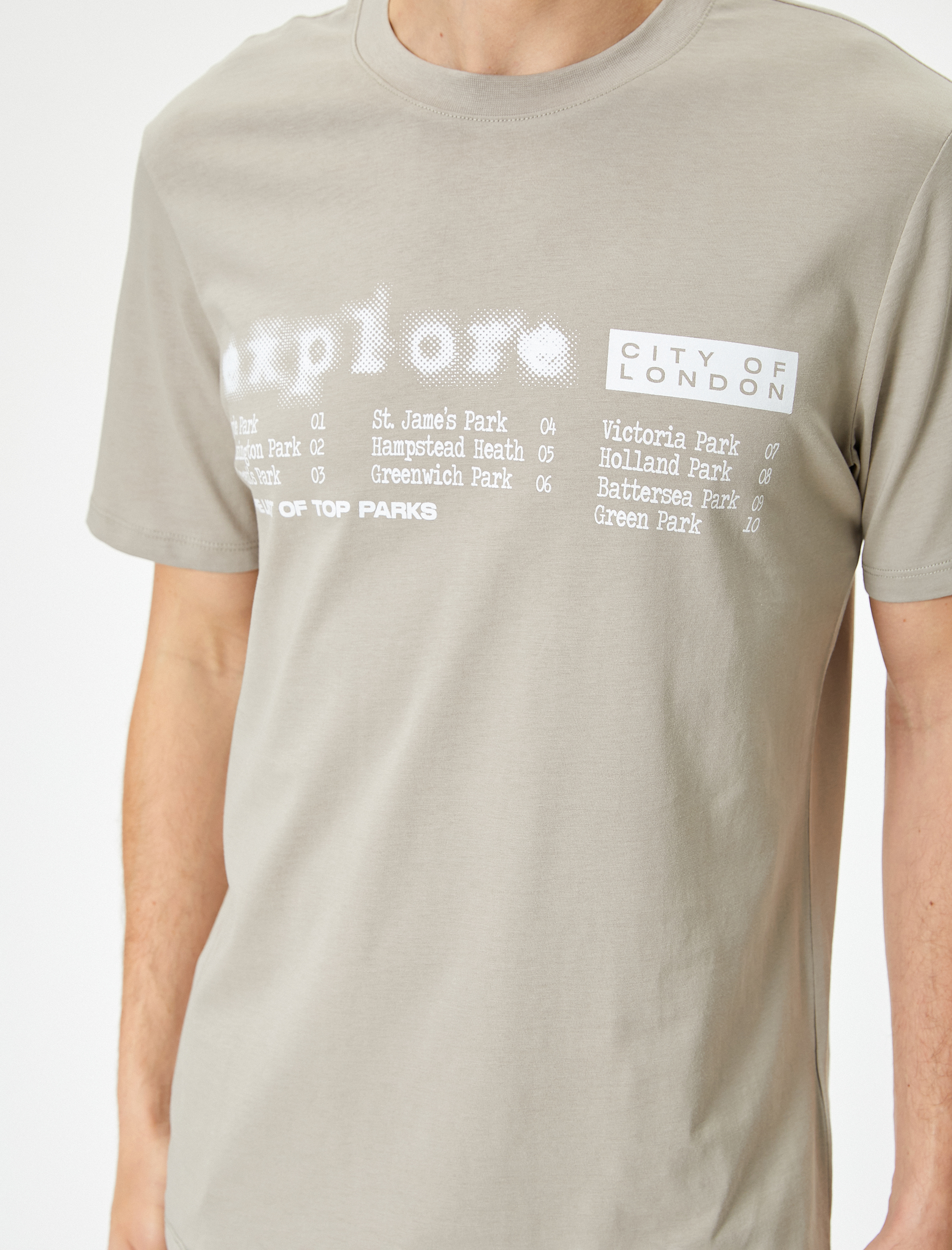   Slogan Baskılı Tişört Bisiklet Yaka Kısa Kollu