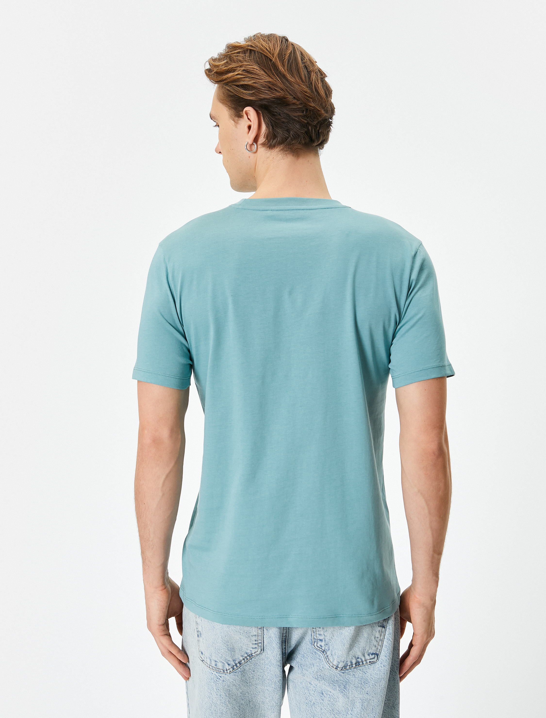   Slogan Baskılı Tişört Bisiklet Yaka Kısa Kollu