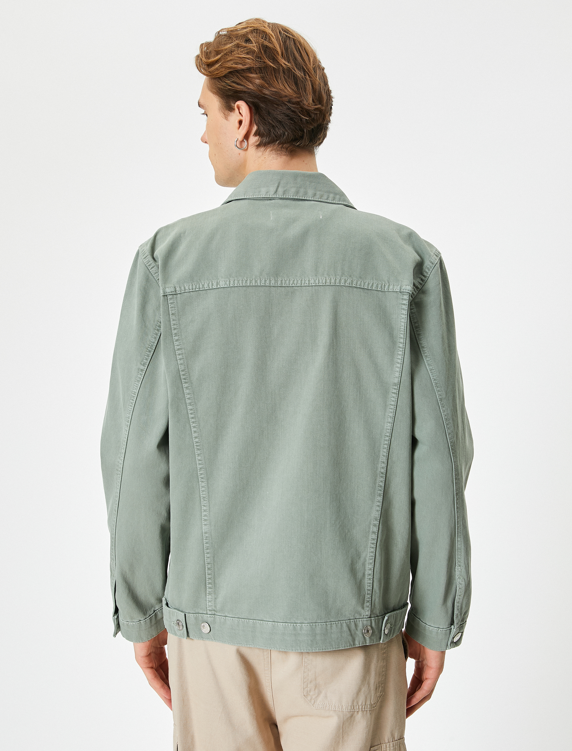   Kot Ceket Cep Detaylı Düğmeli Klasik Yaka