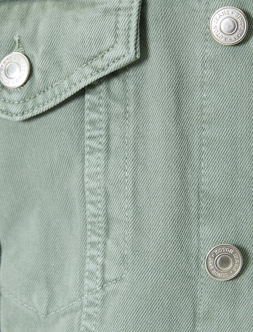   Kot Ceket Cep Detaylı Düğmeli Klasik Yaka