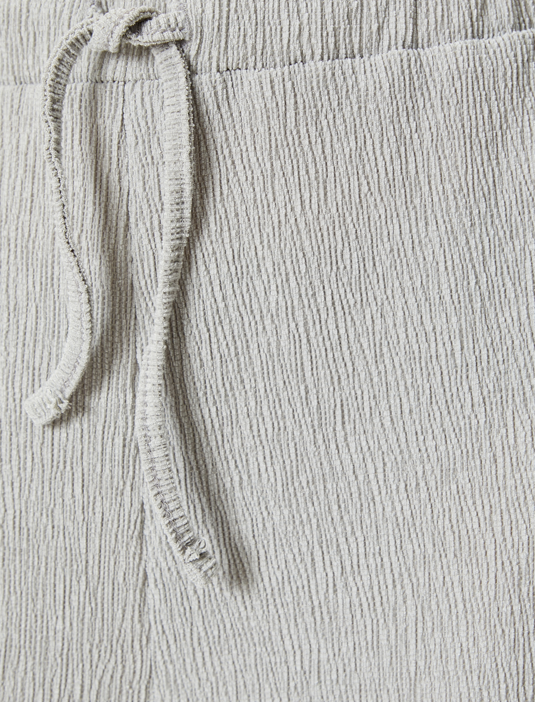   Bol Paça Pantolon Dokulu Rahat Kalıp Beli Bağlamalı Viskoz Kumaş Karışımlı Bürümcük