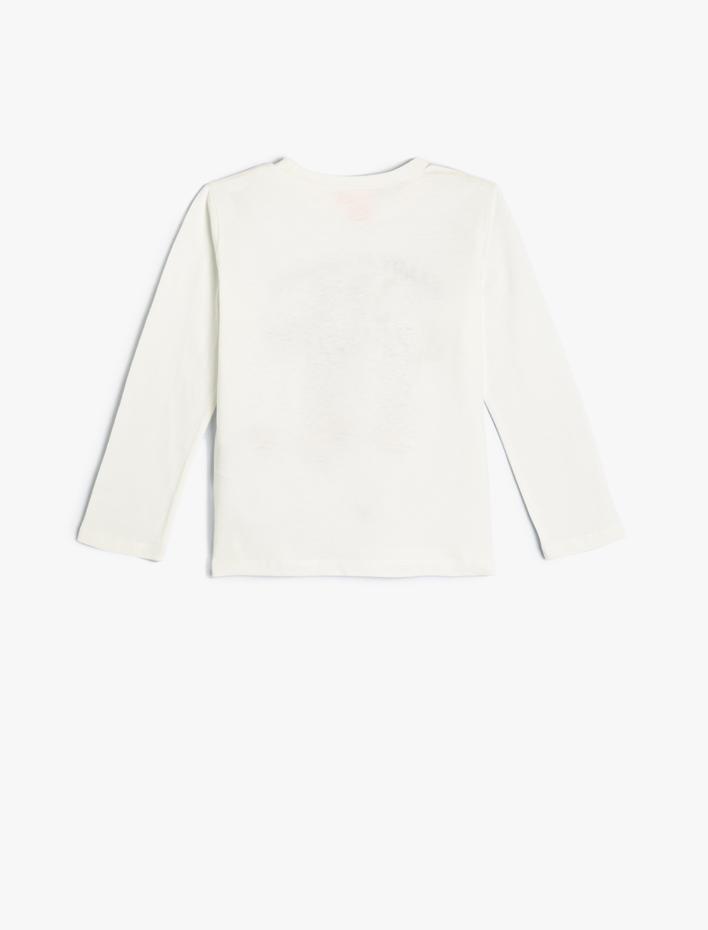 Erkek Bebek Tişört Uzun Kollu Bisiklet Yaka Pamuklu Ayıcık Baskılı