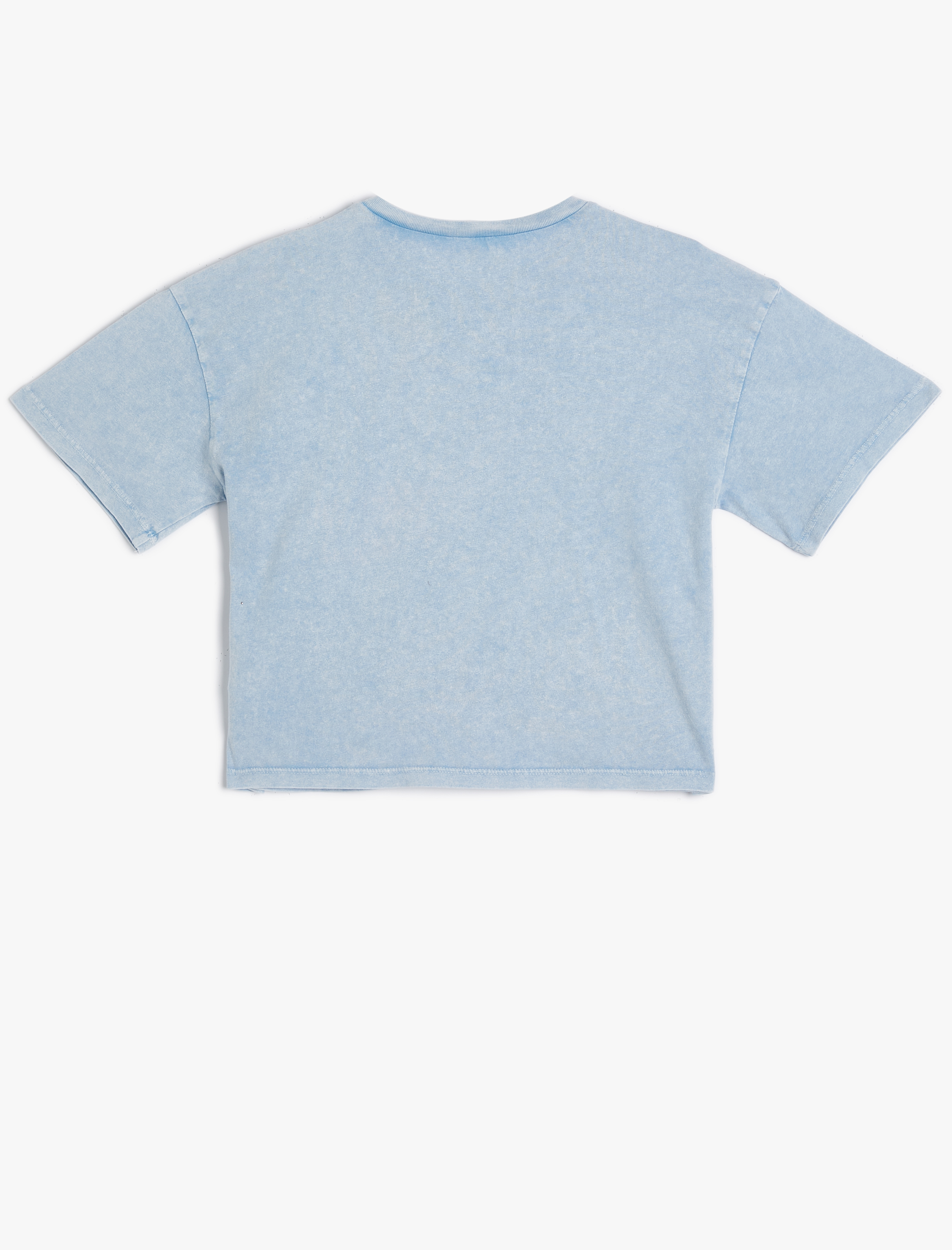  Kız Çocuk Basic Tişört Kısa Kollu Bisiklet Yaka