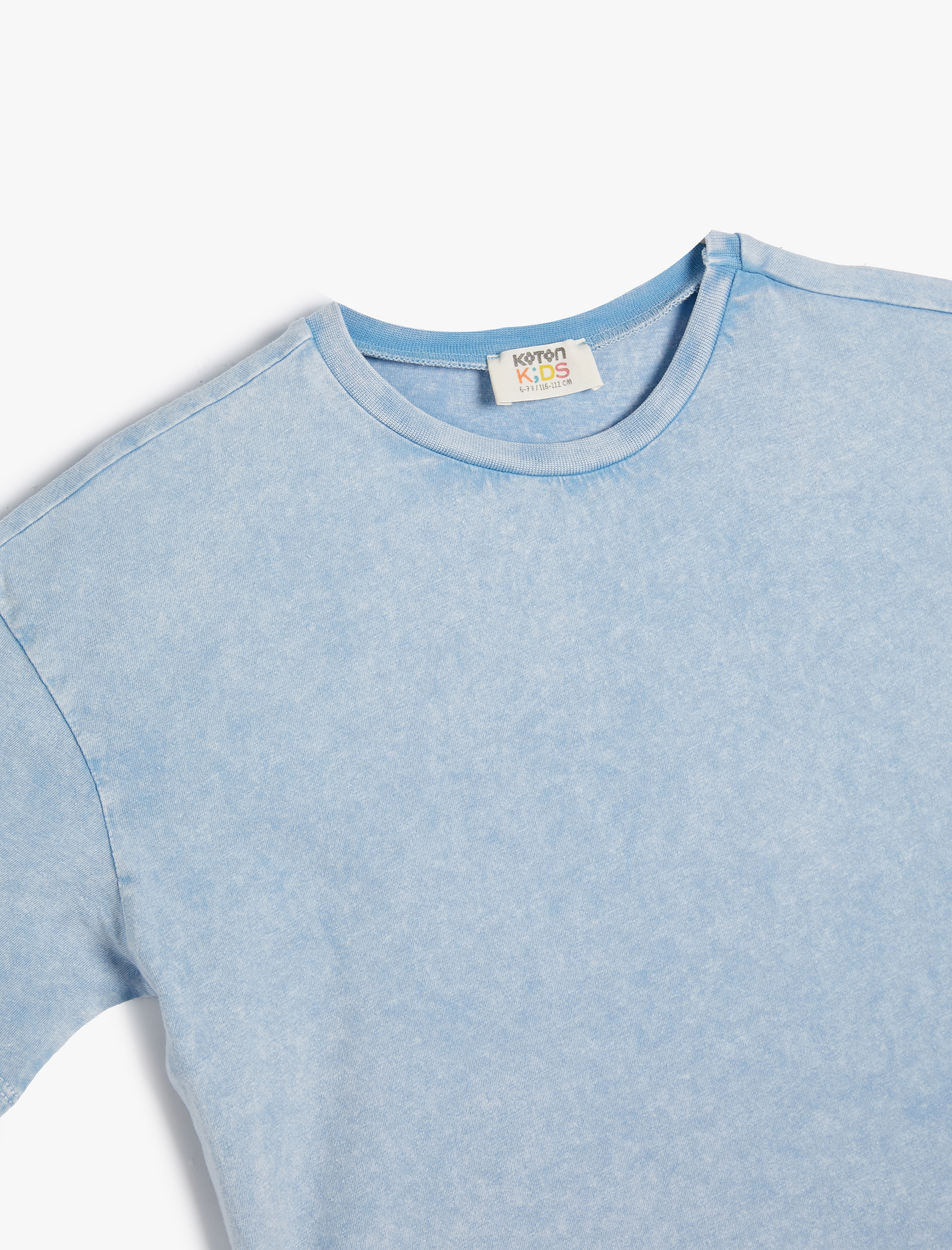  Kız Çocuk Basic Tişört Kısa Kollu Bisiklet Yaka