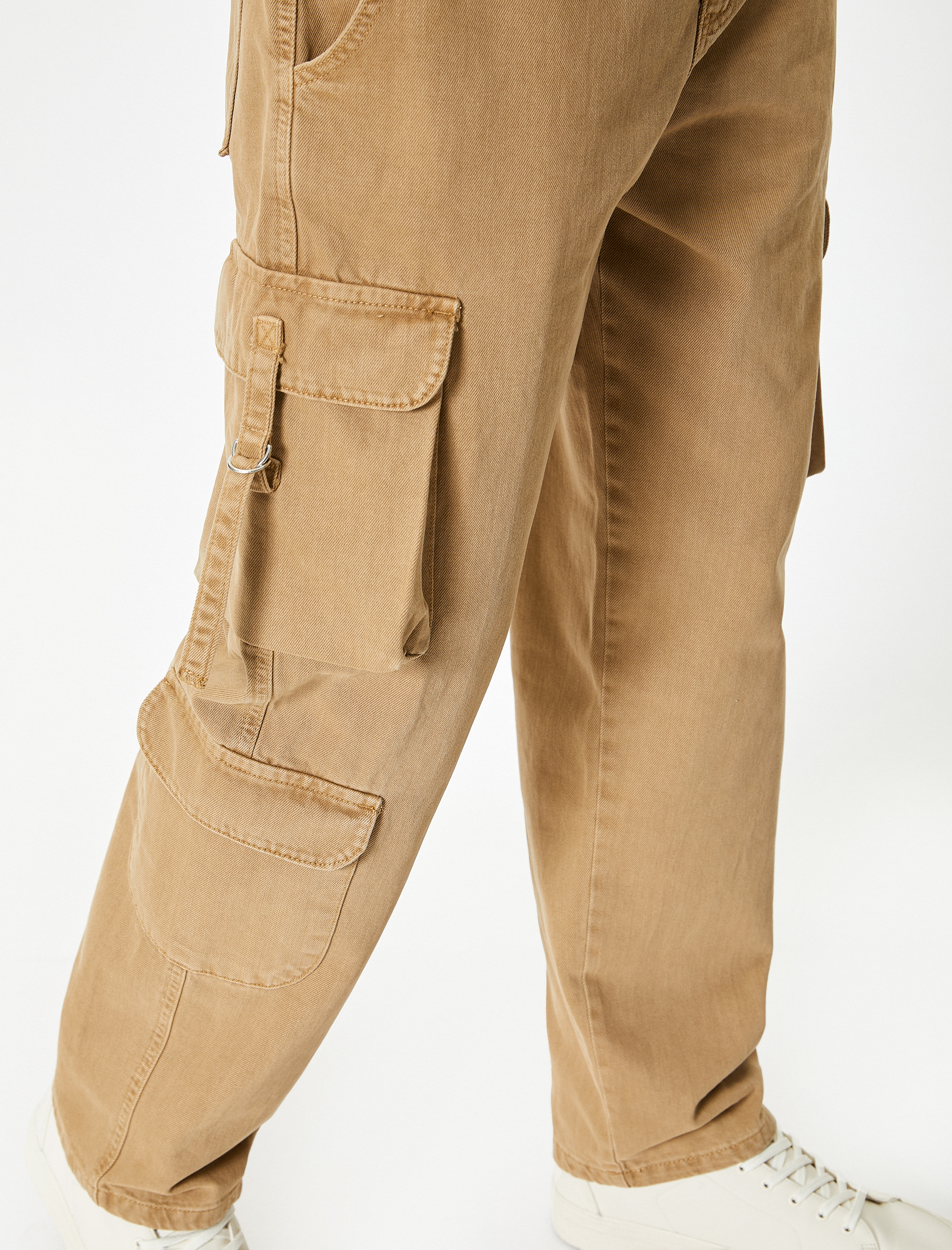   Baggy Kargo Pantolon Bol Gabardin Cep Detaylı Düğmeli