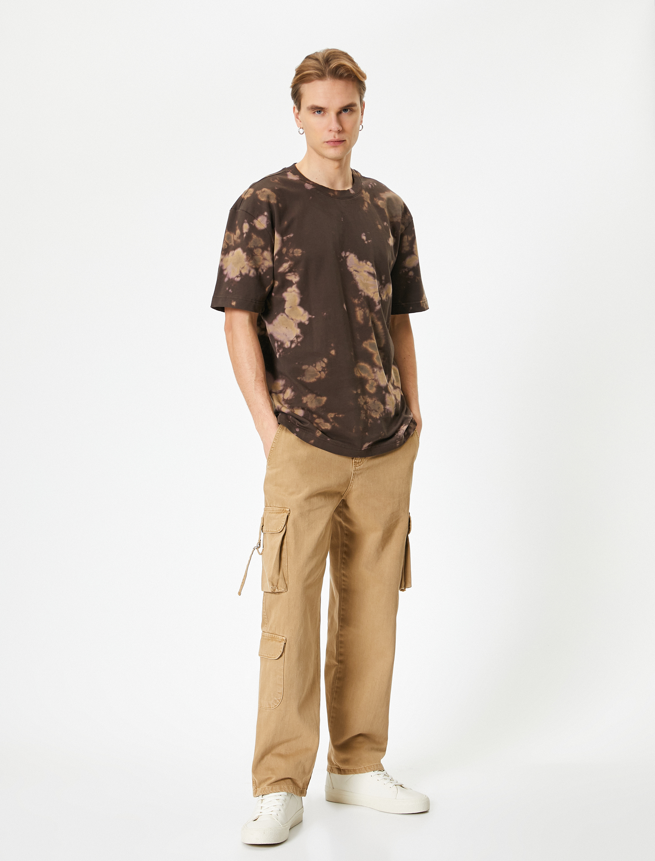   Baggy Kargo Pantolon Bol Gabardin Cep Detaylı Düğmeli