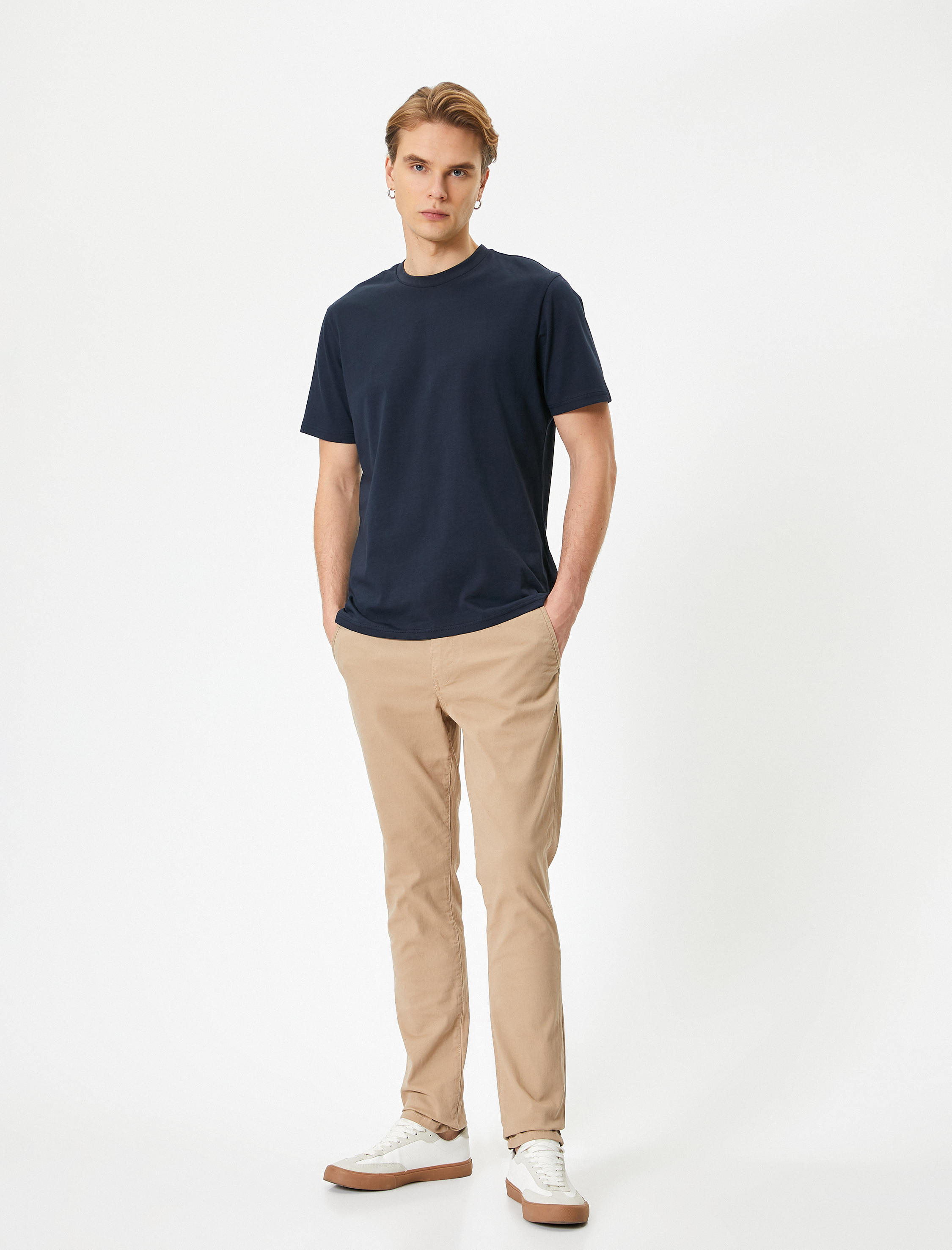   Chino Pantolon Slim Fit Düğmeli Cep Detaylı