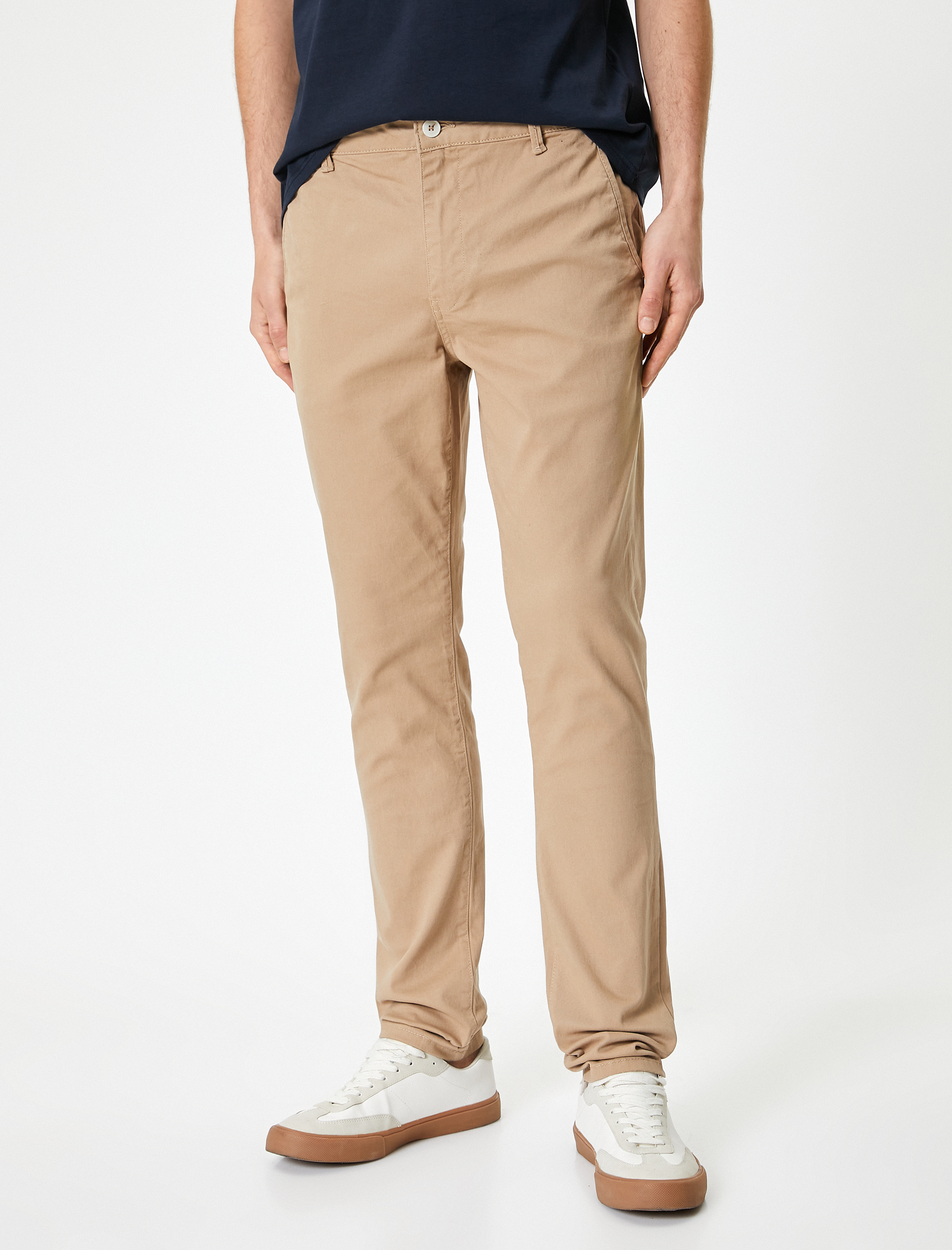   Chino Pantolon Slim Fit Düğmeli Cep Detaylı