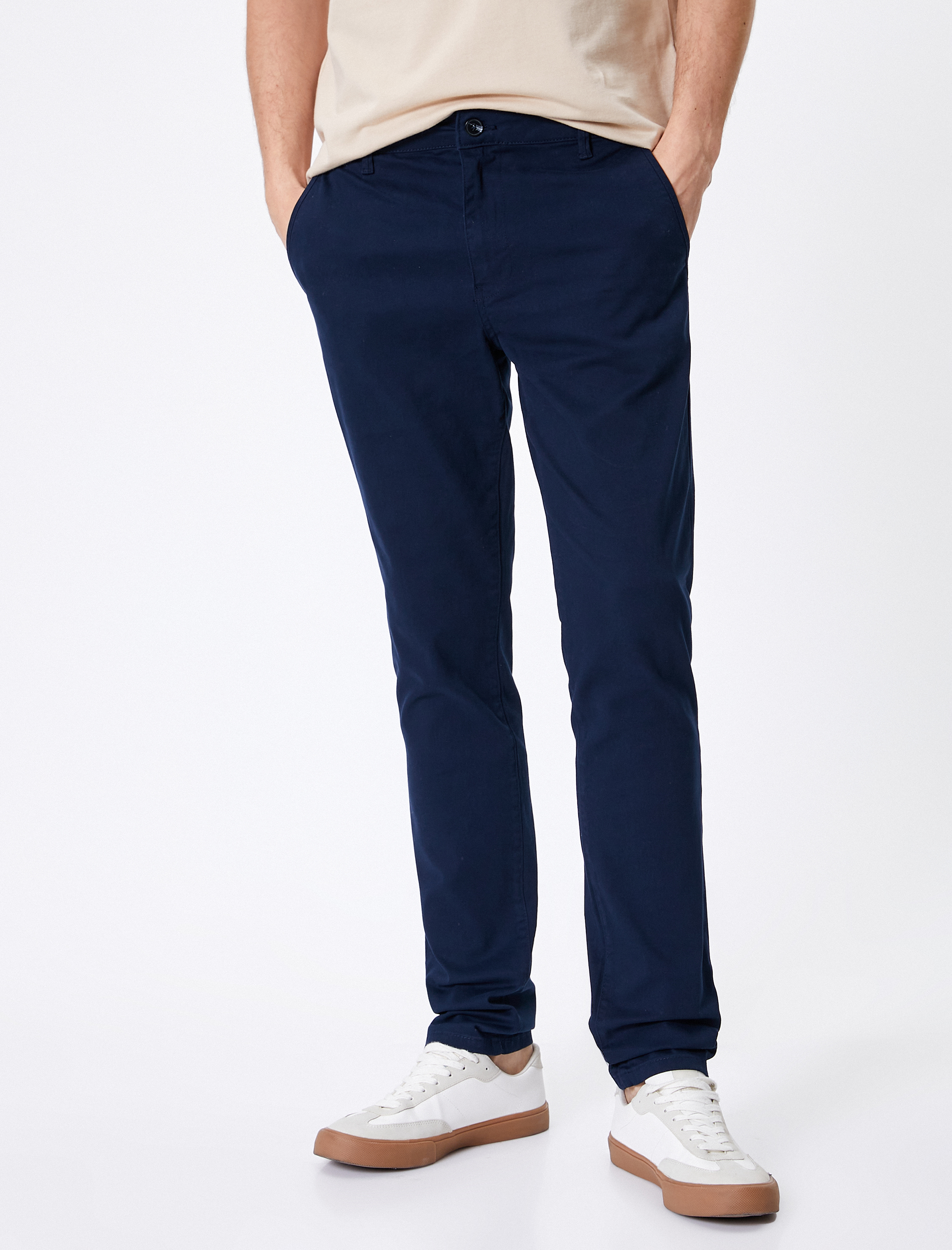   Chino Pantolon Slim Fit Düğmeli Cep Detaylı