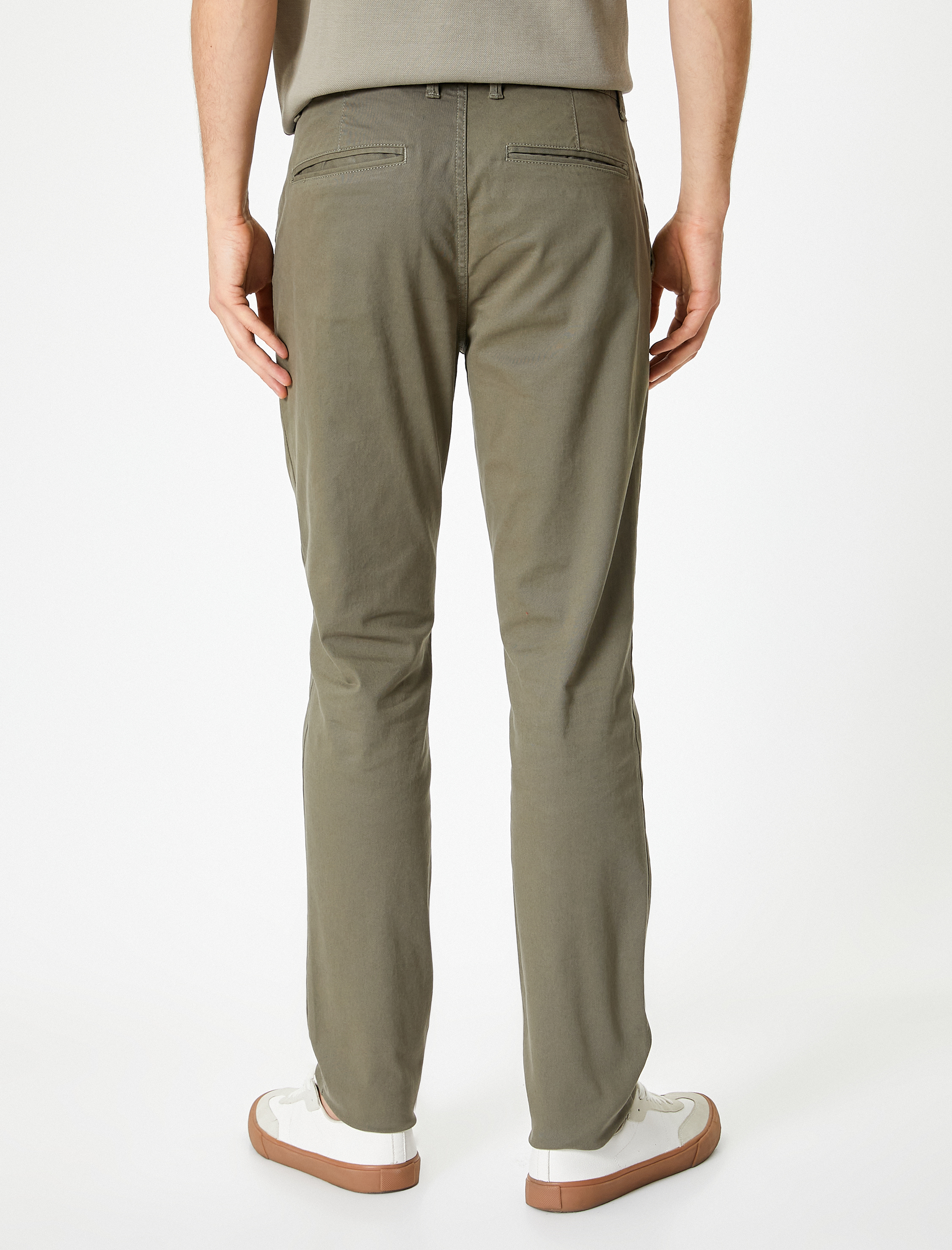   Chino Pantolon Slim Fit Düğmeli Cep Detaylı