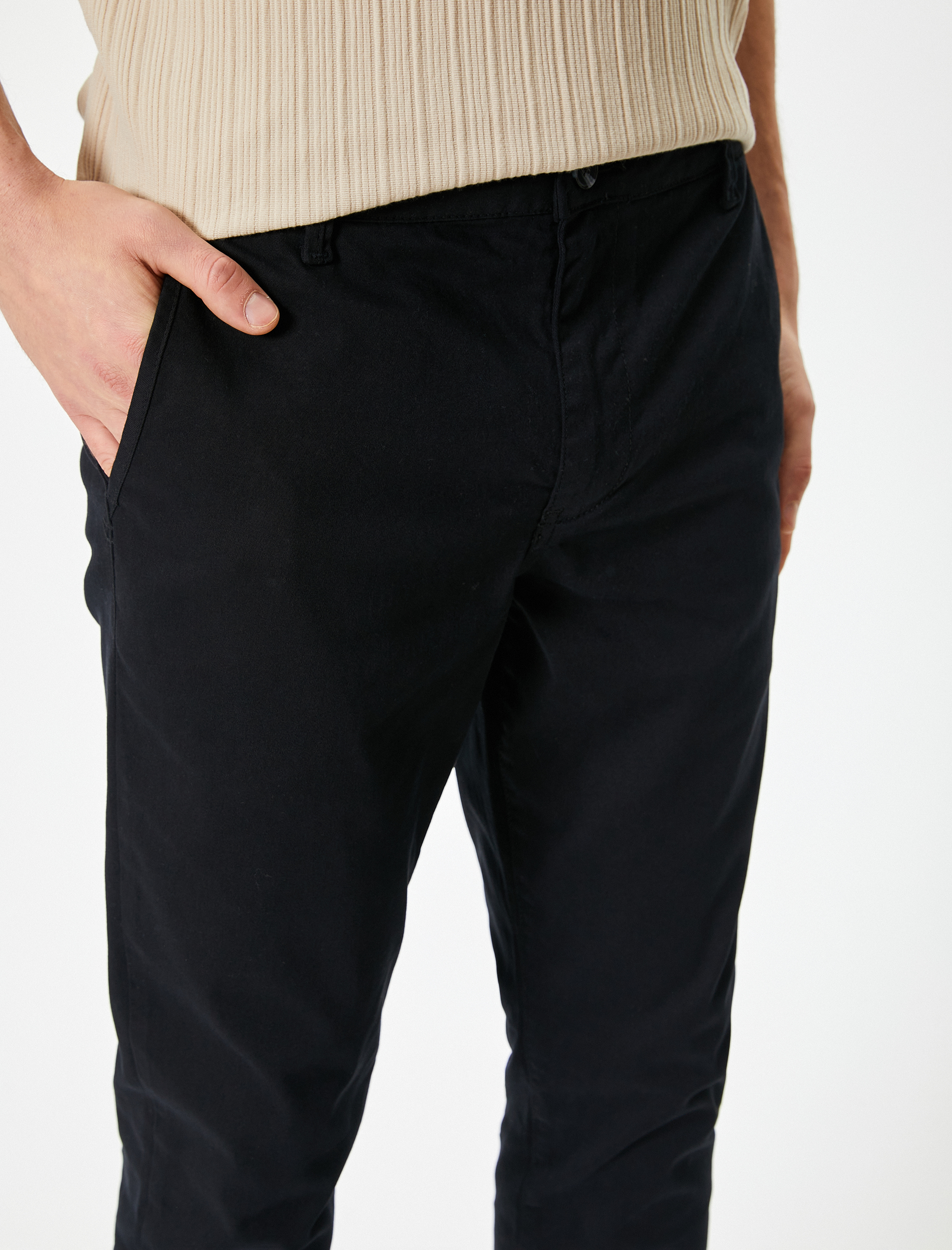   Chino Pantolon Slim Fit Düğmeli Cep Detaylı