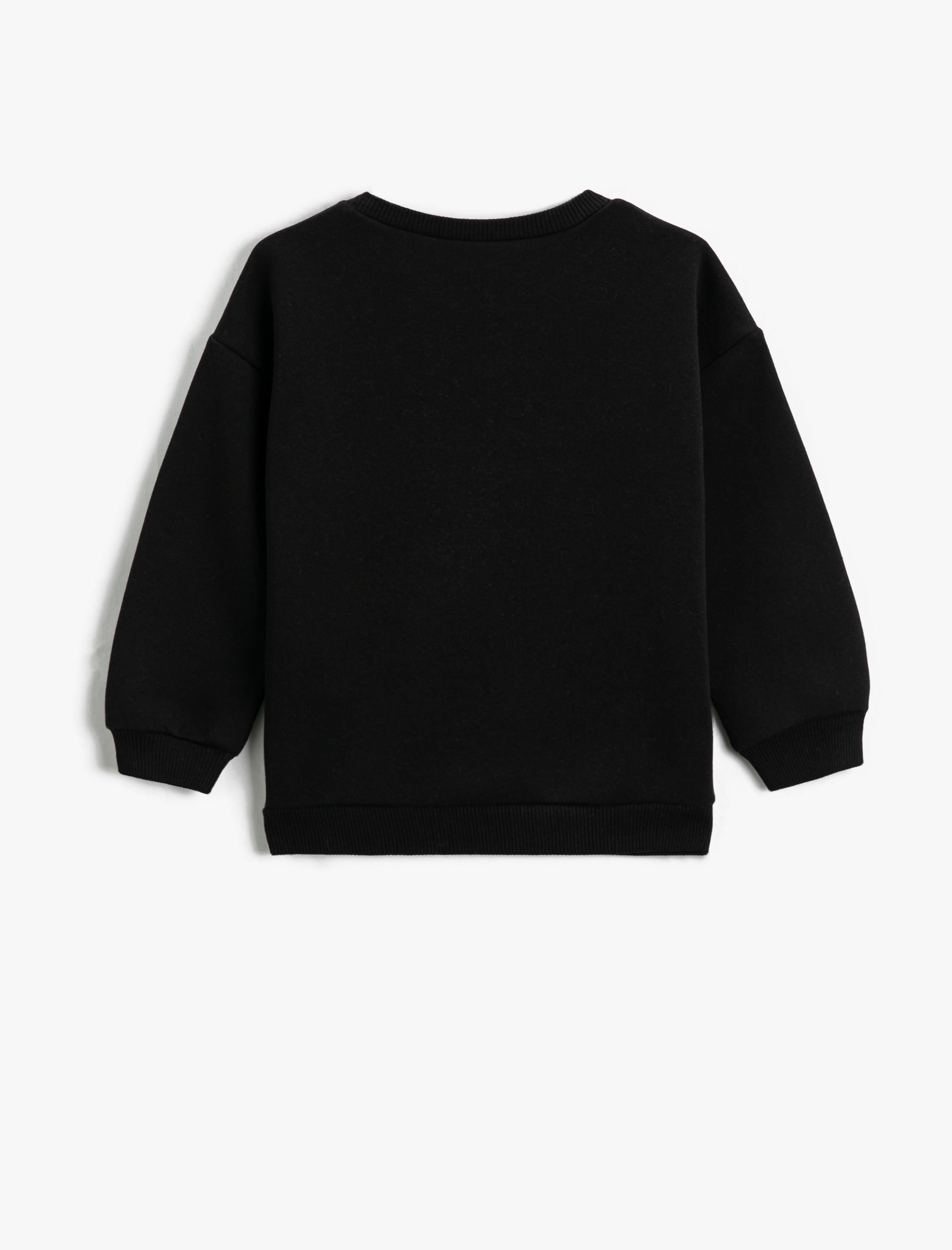  Kız Çocuk Tavşan Baskılı Sweatshirt Uzun Kollu Bisiklet Yaka Şardonlu