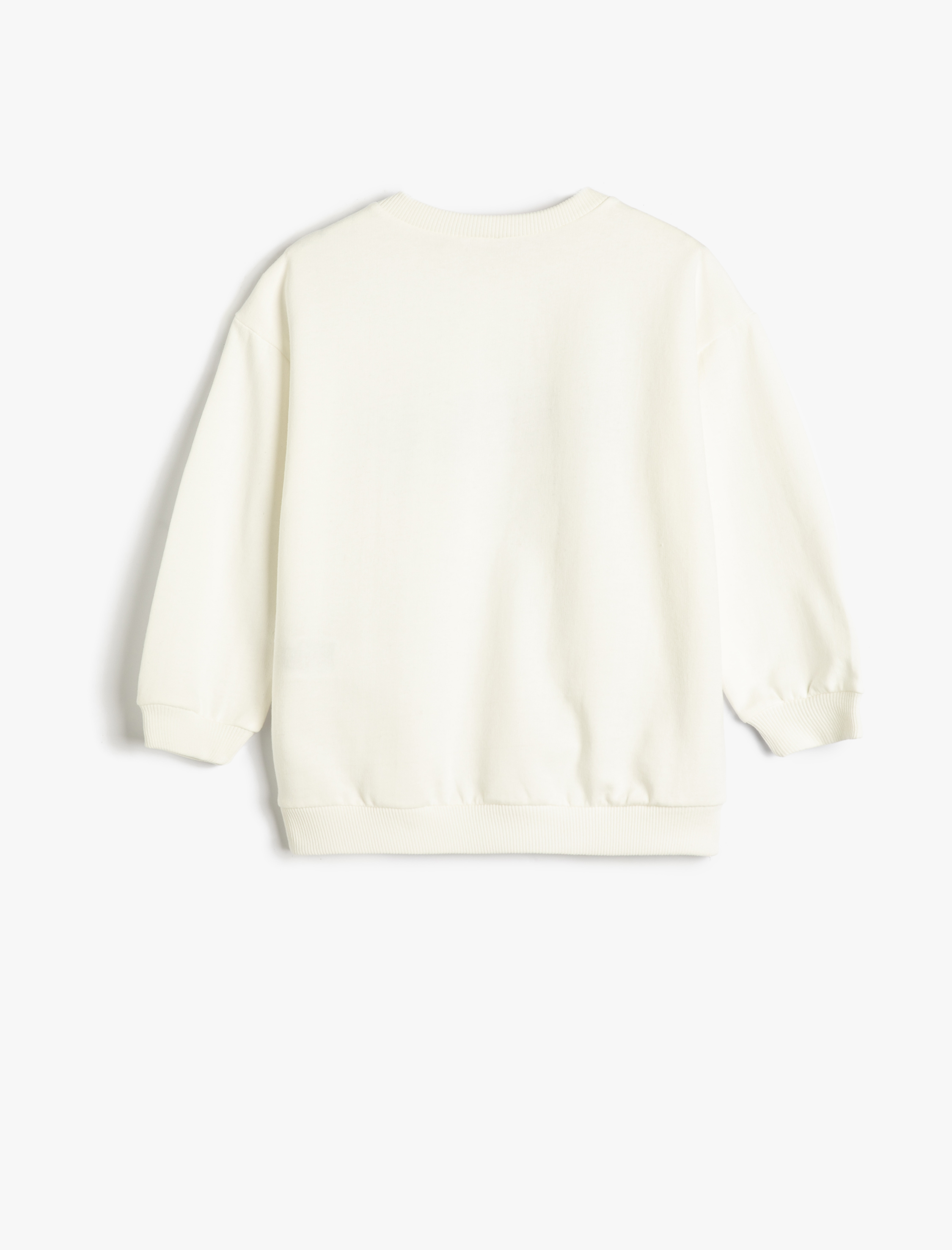  Kız Çocuk Sweatshirt Pamuklu Şardonlu Bisiklet Yaka Aspen Baskılı