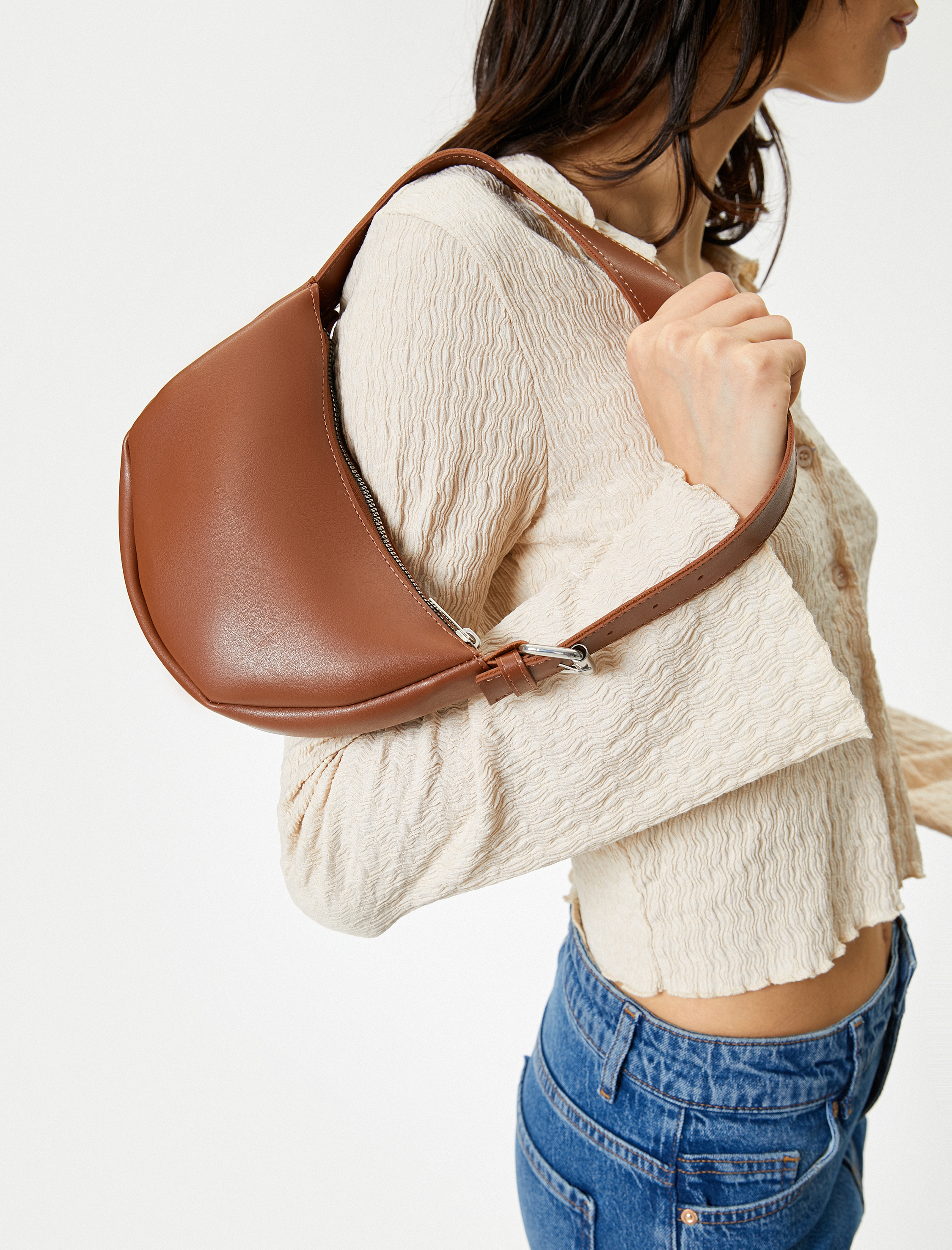  Kadın Baget Çanta Suni Deri Fermuarlı