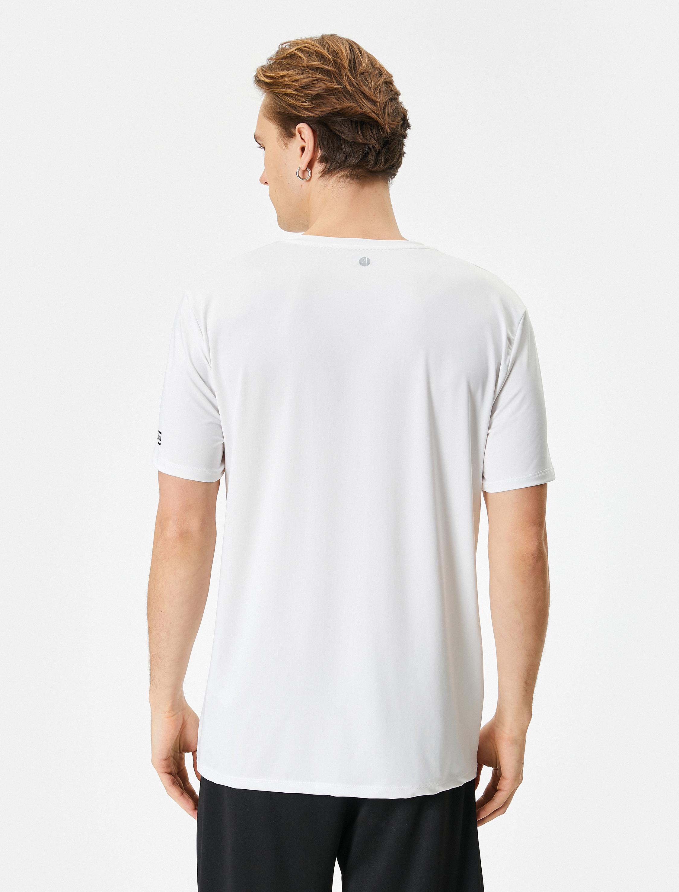   Spor Tişört Slogan Baskılı Bisiklet Yaka