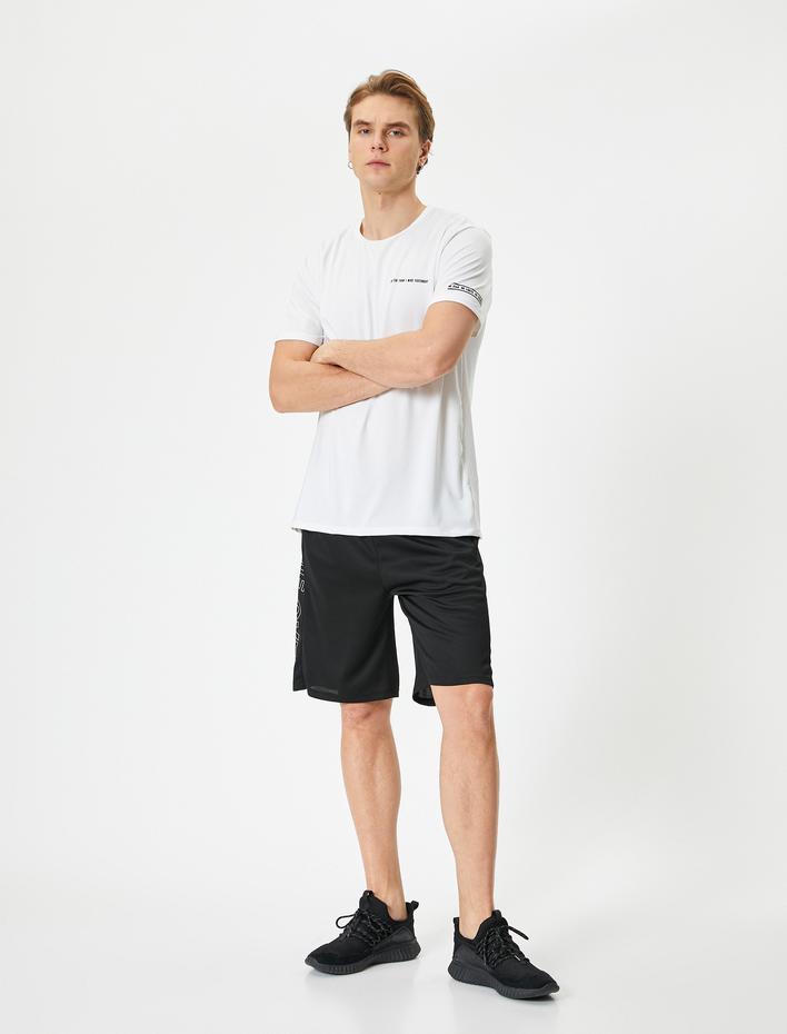  Spor Tişört Slogan Baskılı Bisiklet Yaka