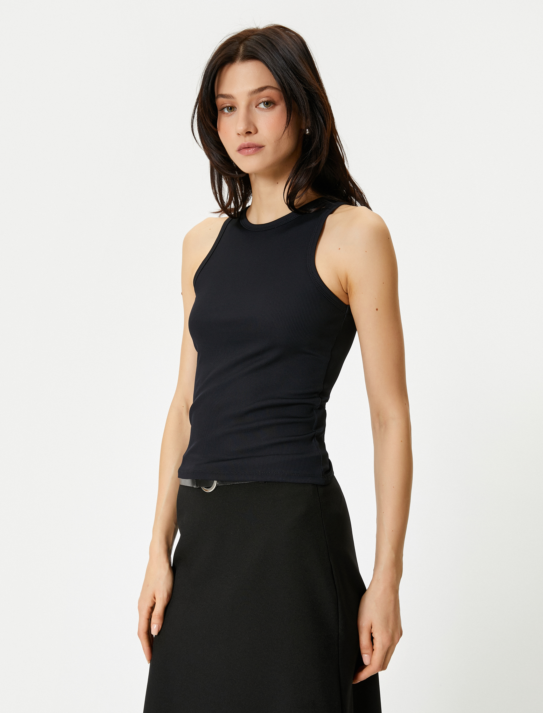   Halter Yaka Atlet Fitilli Slim Fit