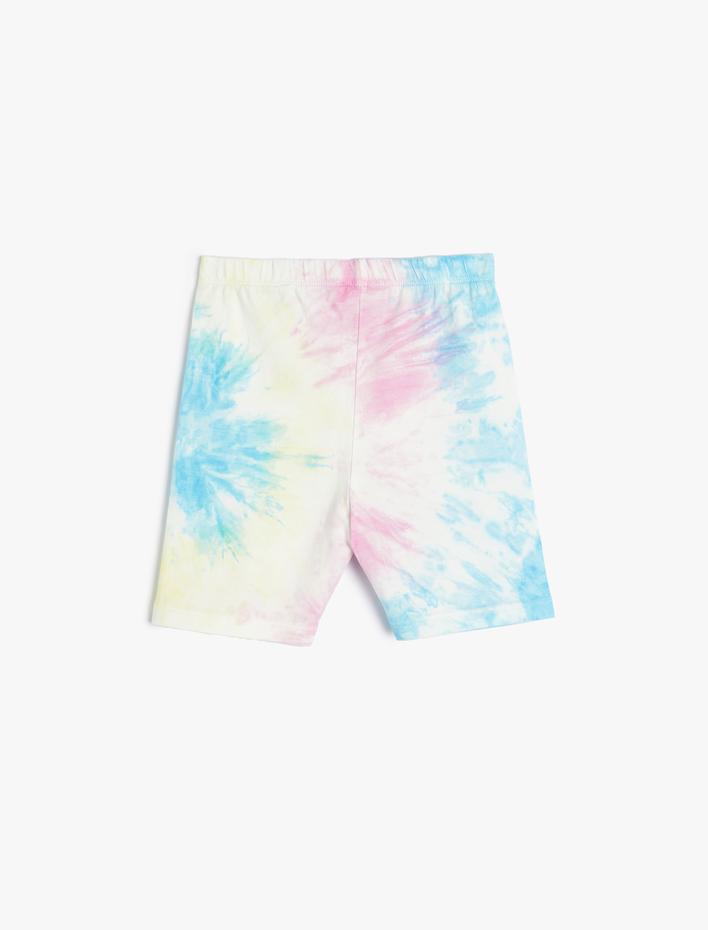 Kız Çocuk Kısa Tayt Batik Desenli Beli Lastikli