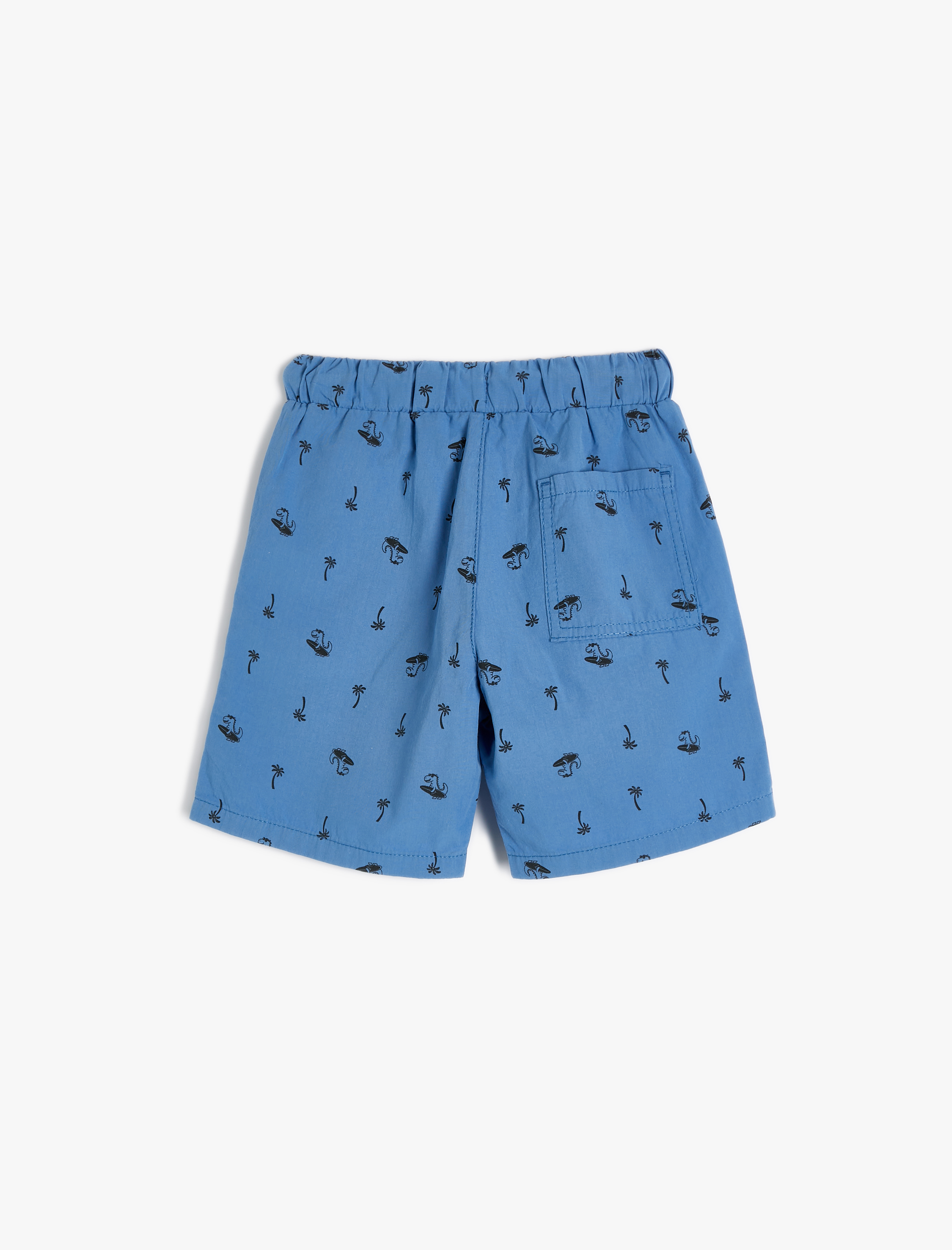  Erkek Çocuk Chino Şort Cepli Dinozor Baskılı