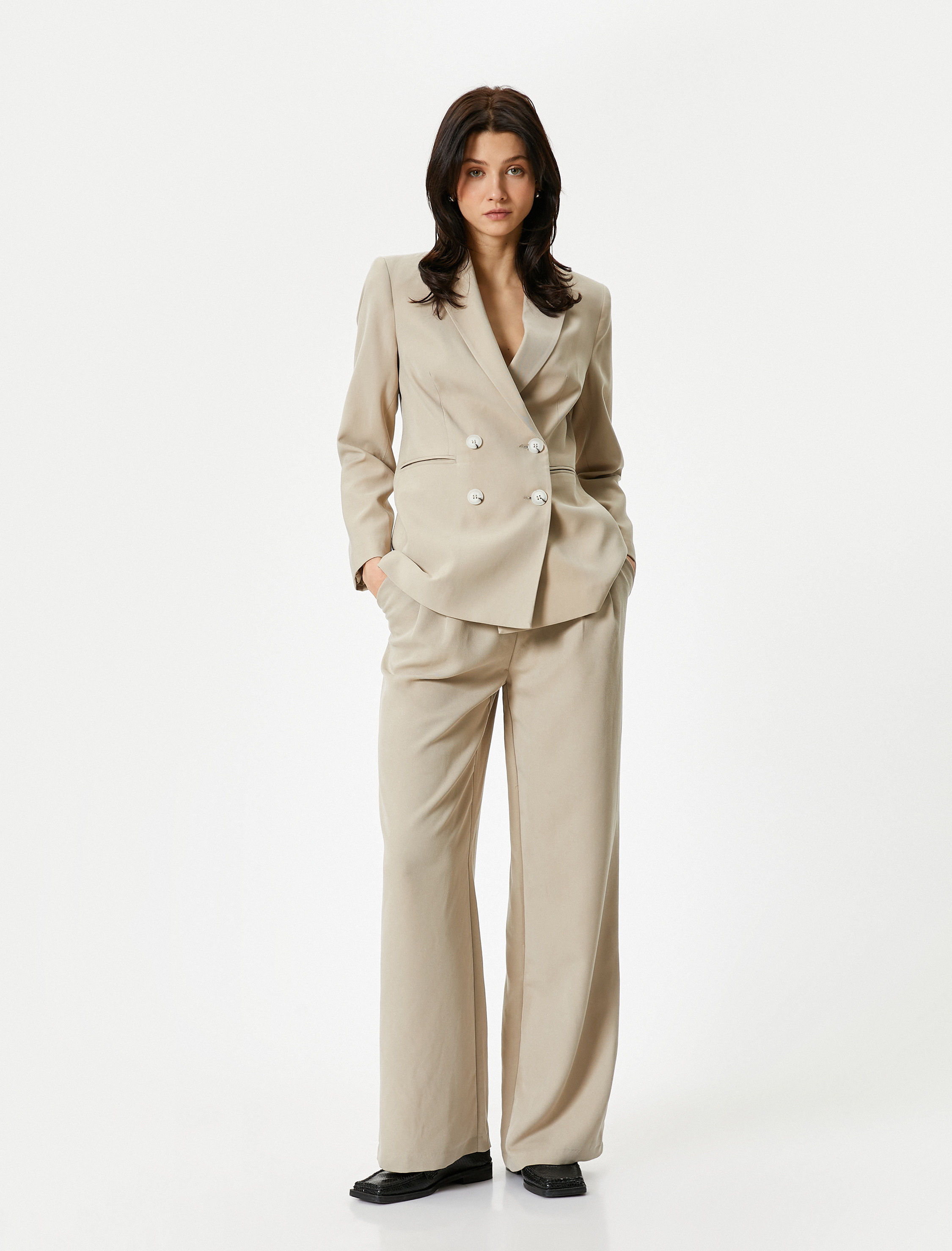   Palazzo Pantolon Cep Detaylı Normal Bel