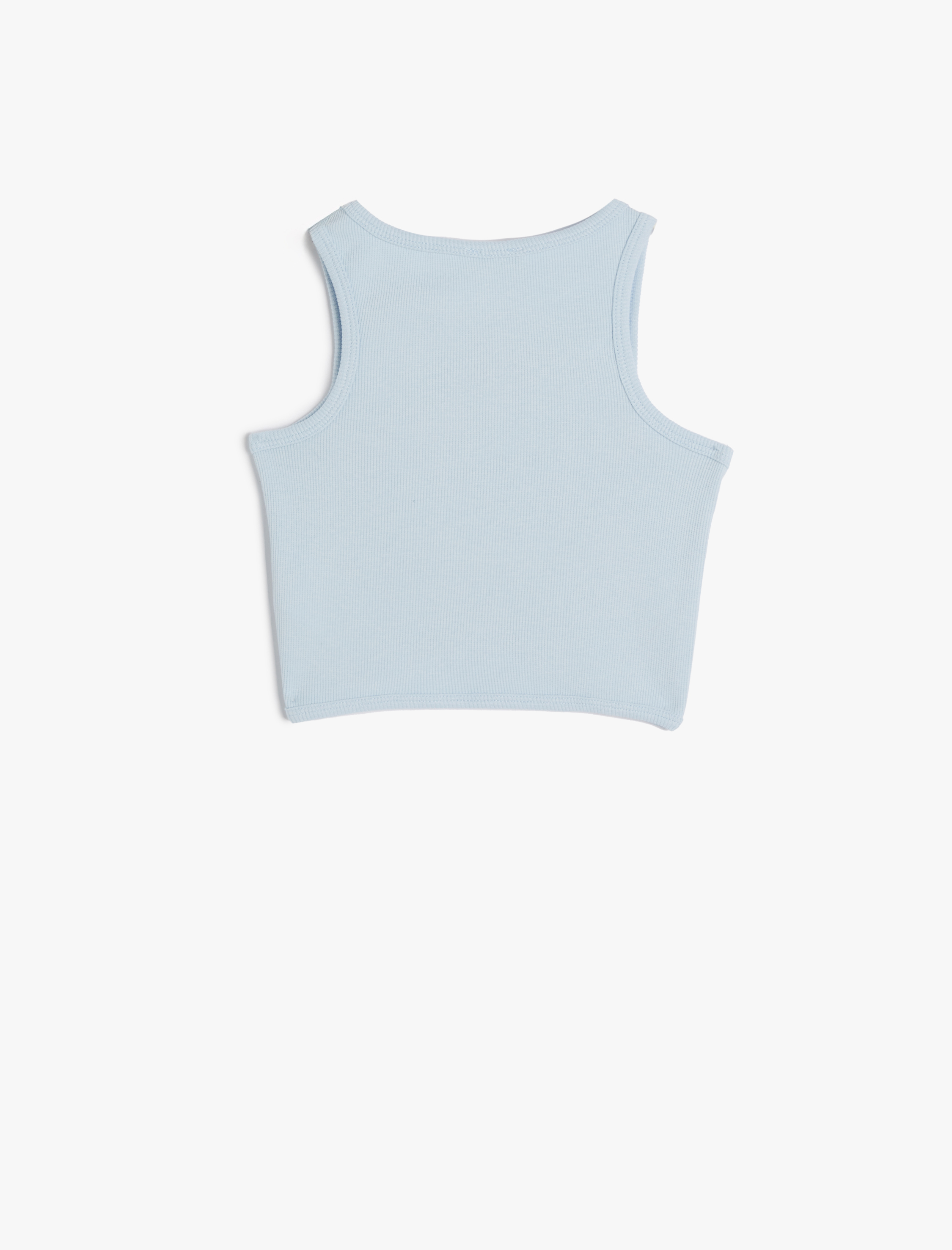  Kız Çocuk Basic Atlet Asimetrik Kesim Yuvarlak Yaka