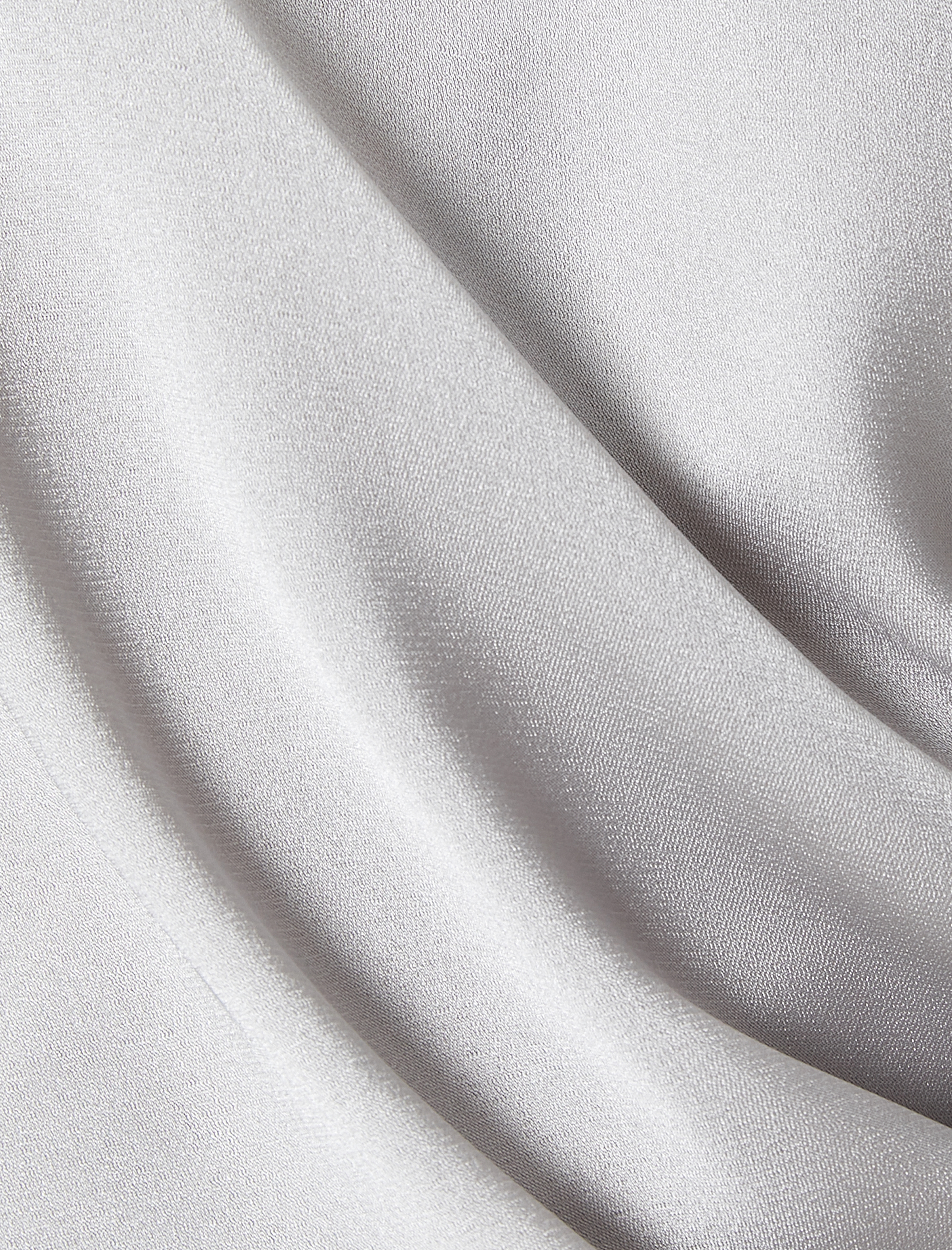   Drape Saten Bluz V Yaka Kısa Kollu