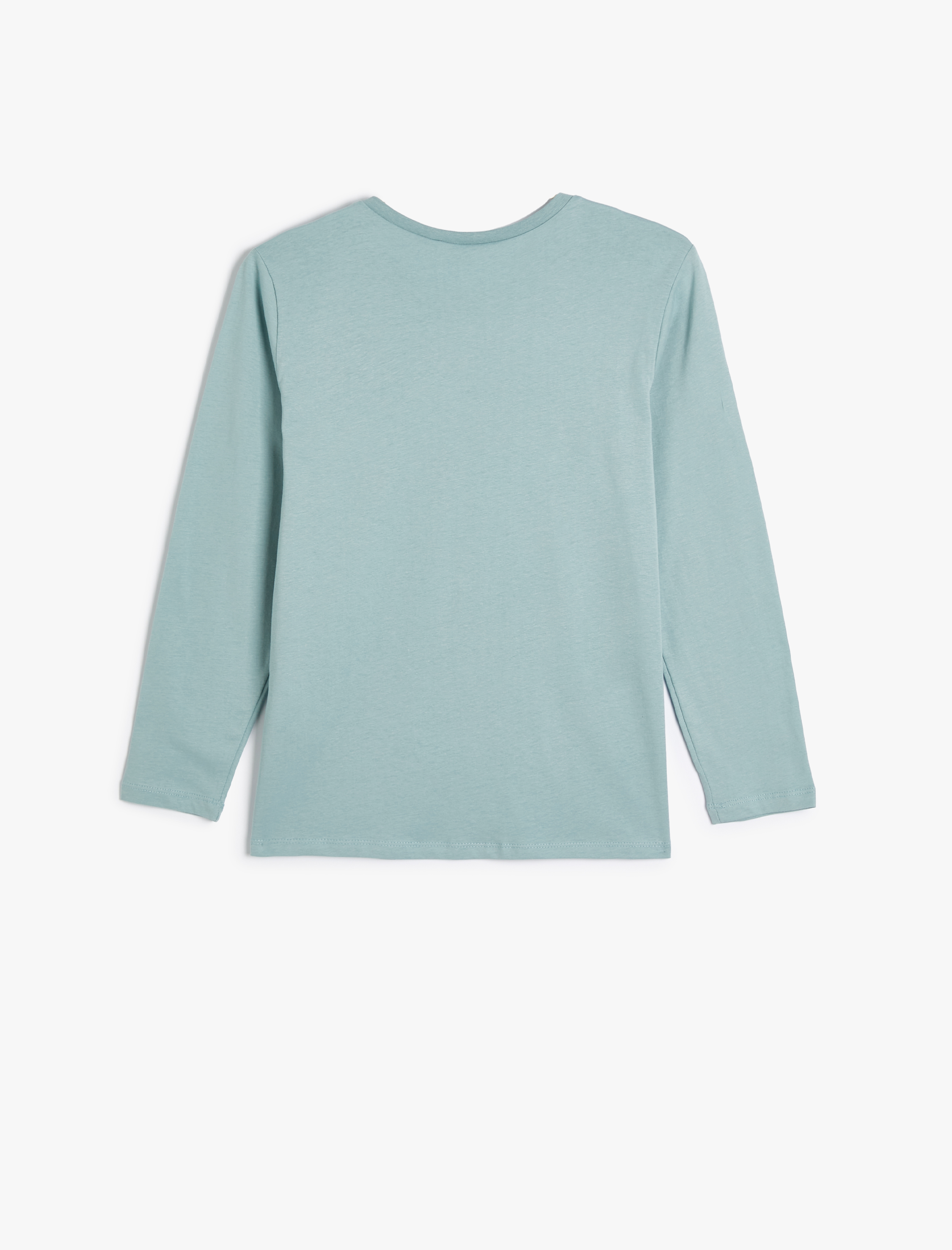 Erkek Çocuk Dinozor Baskılı Bisiklet Yaka Uzun Kollu Pamuklu Tişört