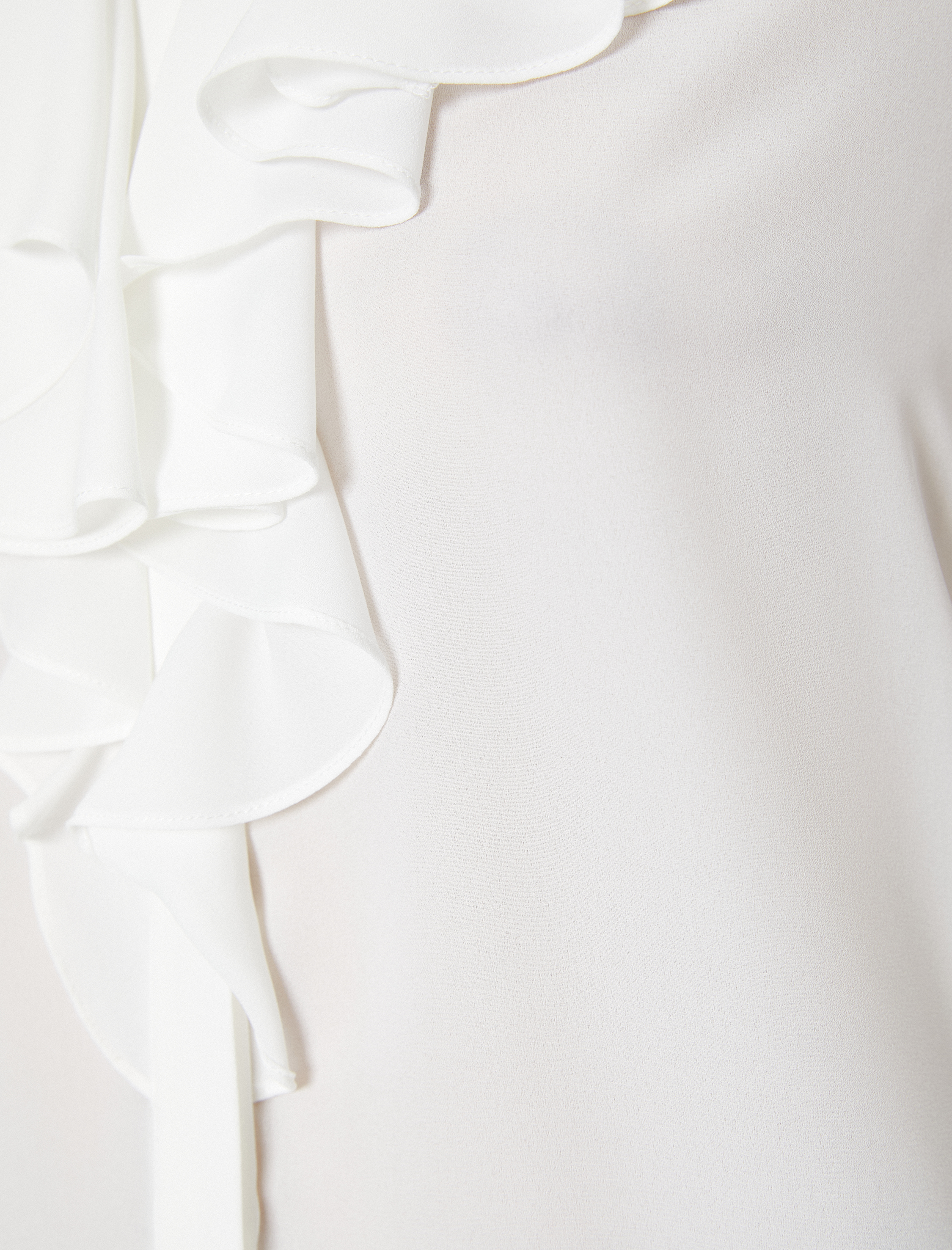   Fırfırlı Yaka Gömlek Düğmeli Balon Kollu Standart Kesim