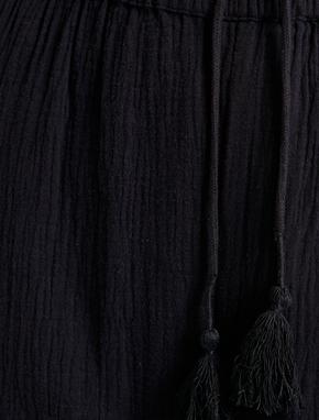 Beli Bağcıklı Pantolon Cep Detaylı Pamuklu Normal Bel_5