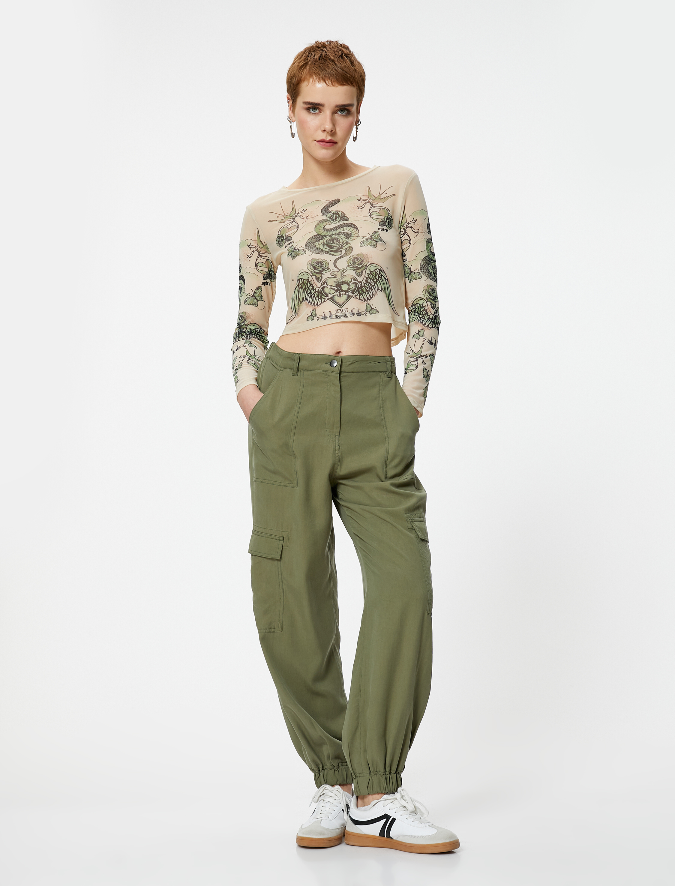   Kargo Jogger Pantolon Cepli Lyocell™ Kumaş