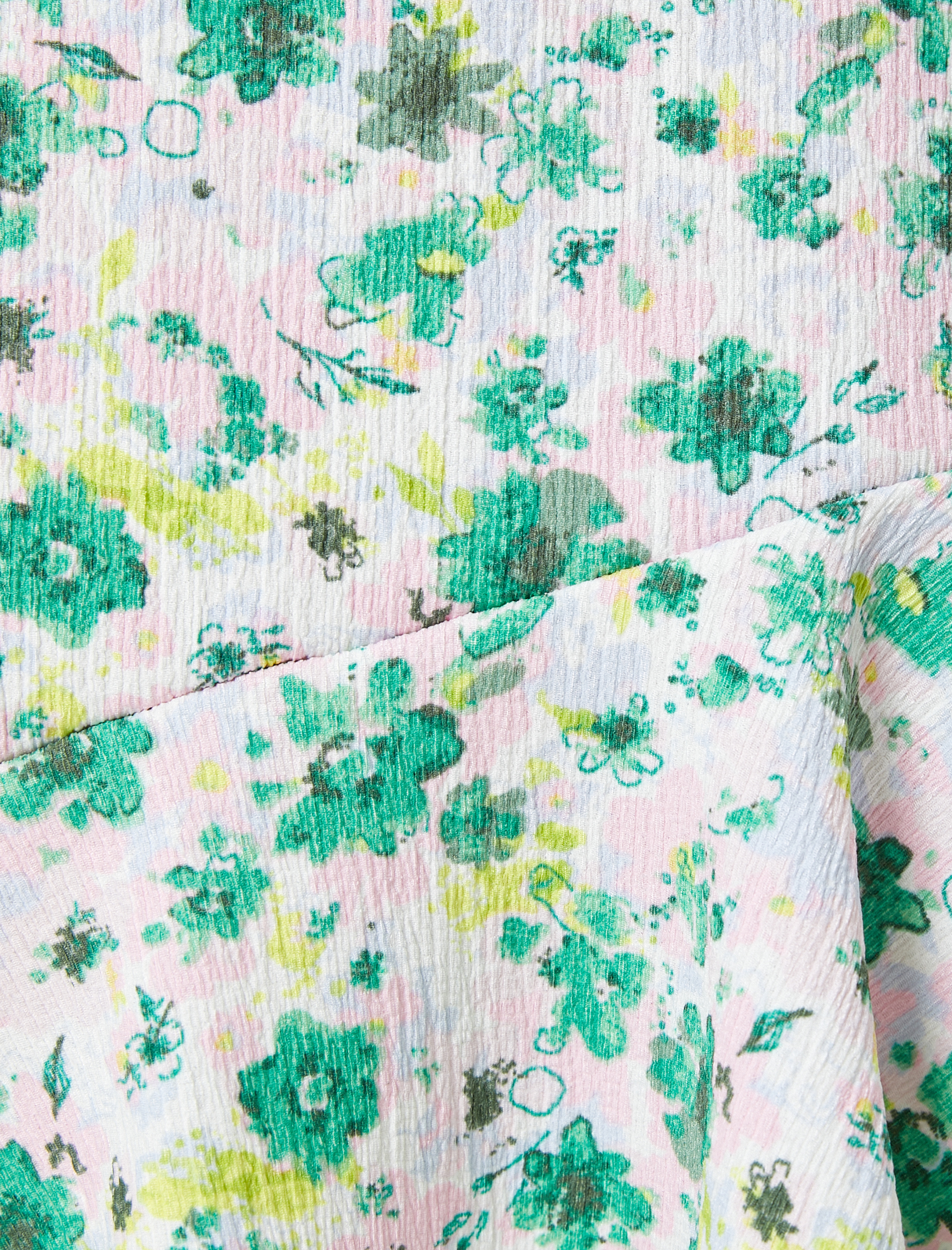   Çiçekli Uzun Etek Asimetrik Fırfırlı Yüksek Bel Bürümcük