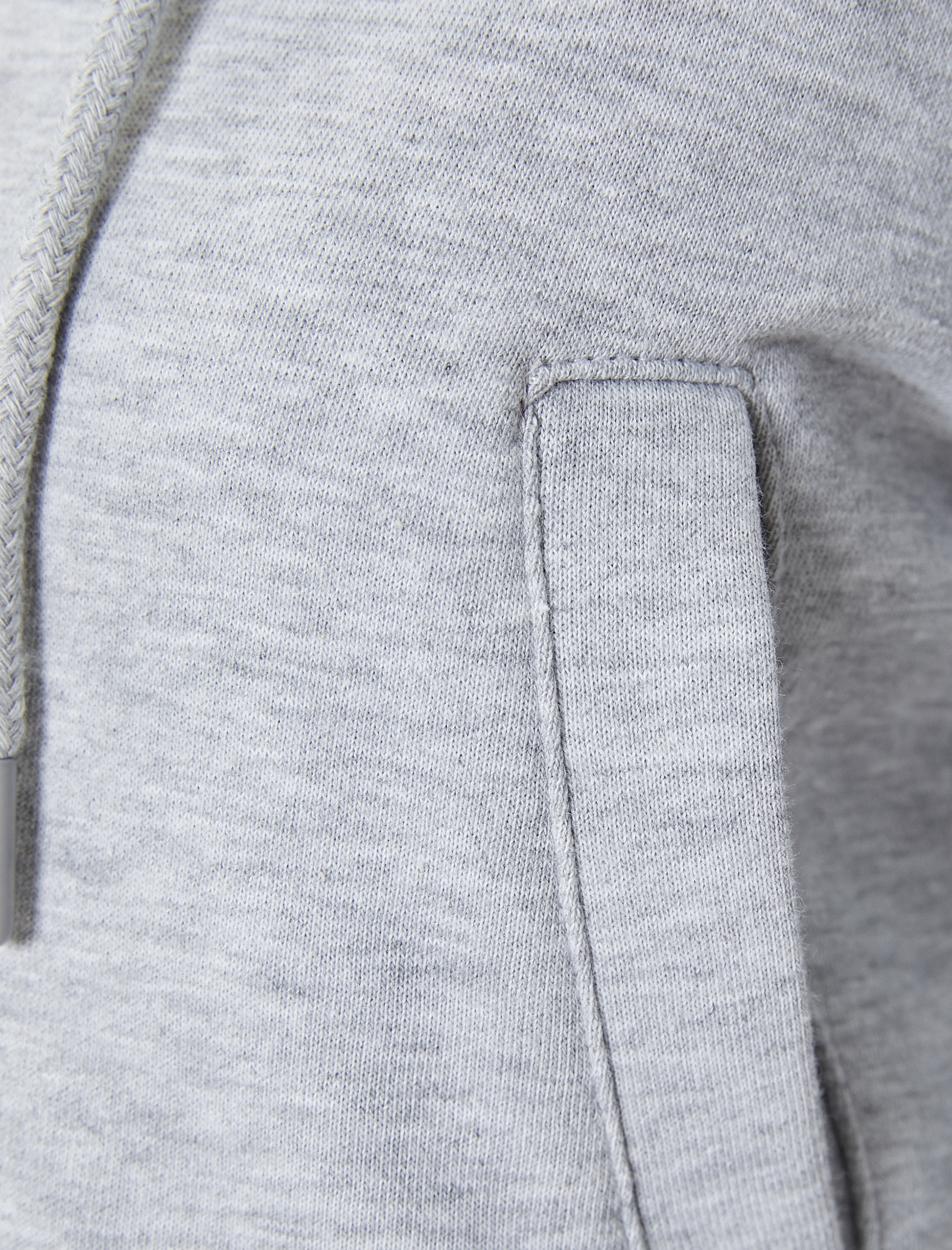   Crop Hırka Fermuarlı Kapüşonlu Cepli Üç İplik Şardonlu