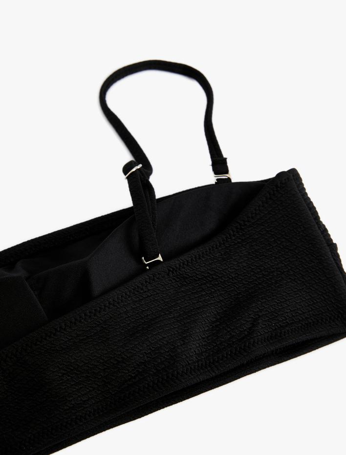  Straplez Bikini Üstü Dokulu Çıkarılabilir Askılı Kaplı