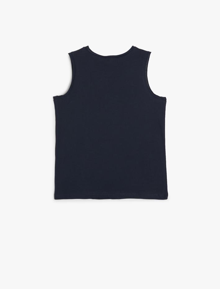 Erkek Çocuk Atlet Basketbol Baskılı Bisiklet Yaka Pamuklu