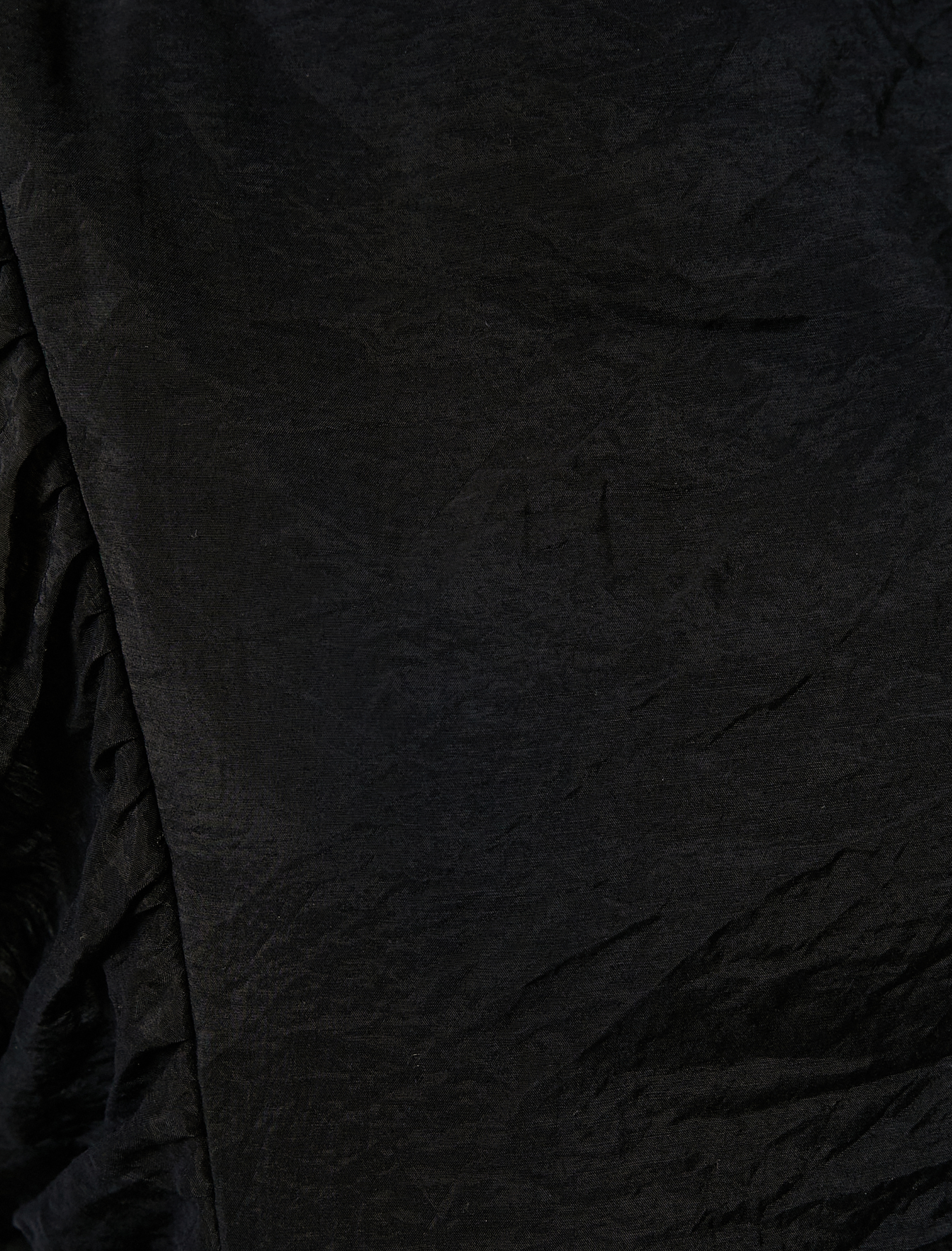   Balon Kol Mini Elbise Uzun Kollu Yuvarlak Yaka Astarlı Katlı