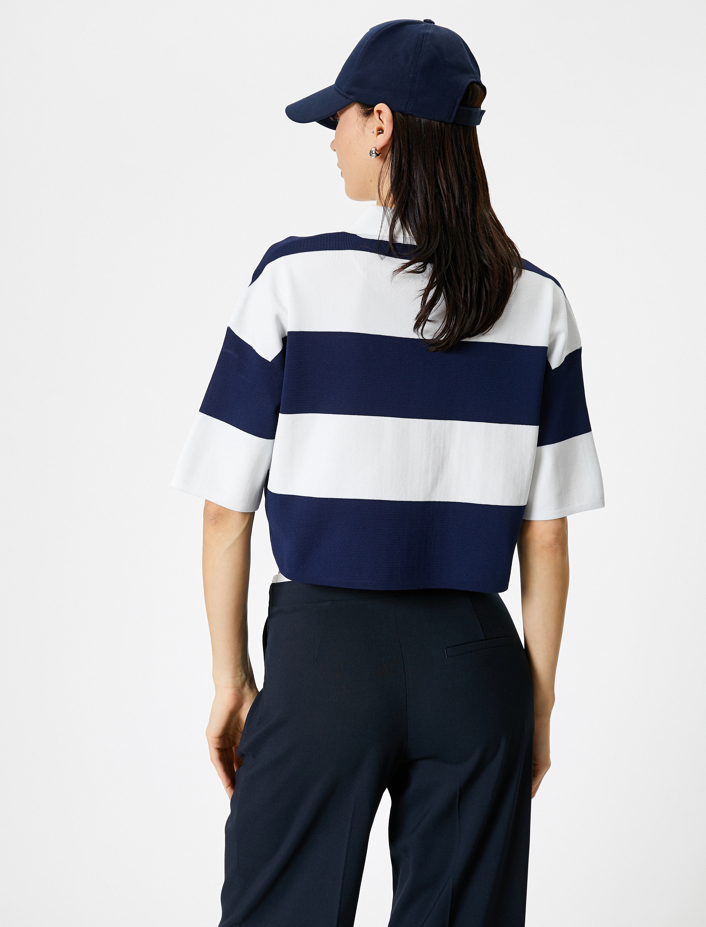   Polo Yaka Kazak Oversize Kısa Kollu