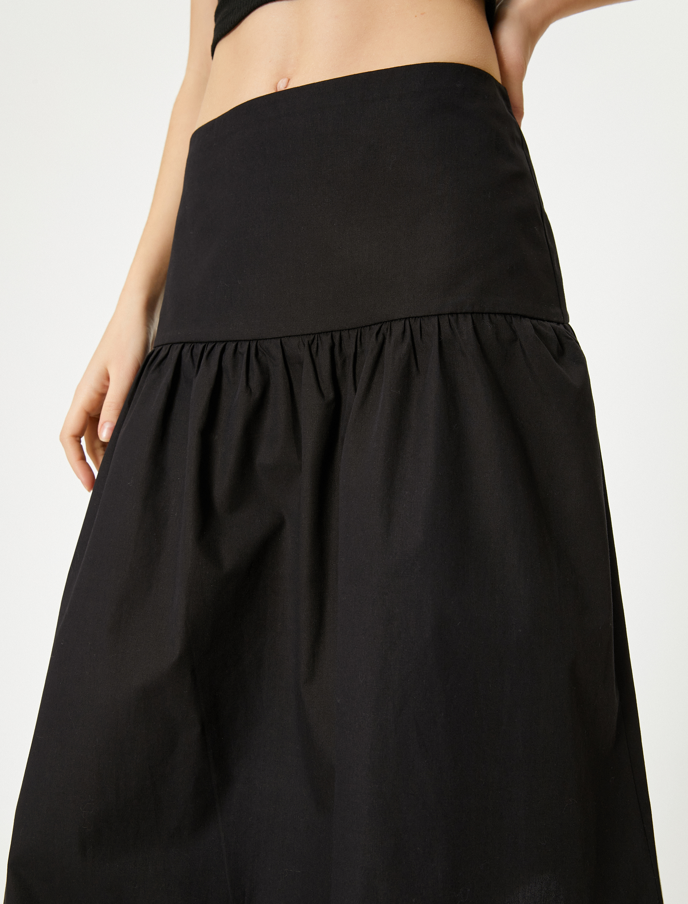   Belden Oturtmalı Midi Etek A Kesim Rahat Kalıp Standart Bel