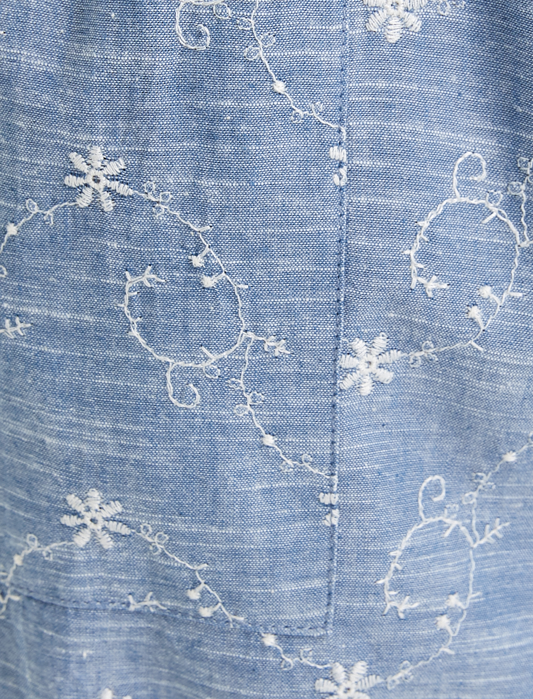   Culotte Pantolon Beli Lastikli Cep Detaylı Çiçek İşlemeli