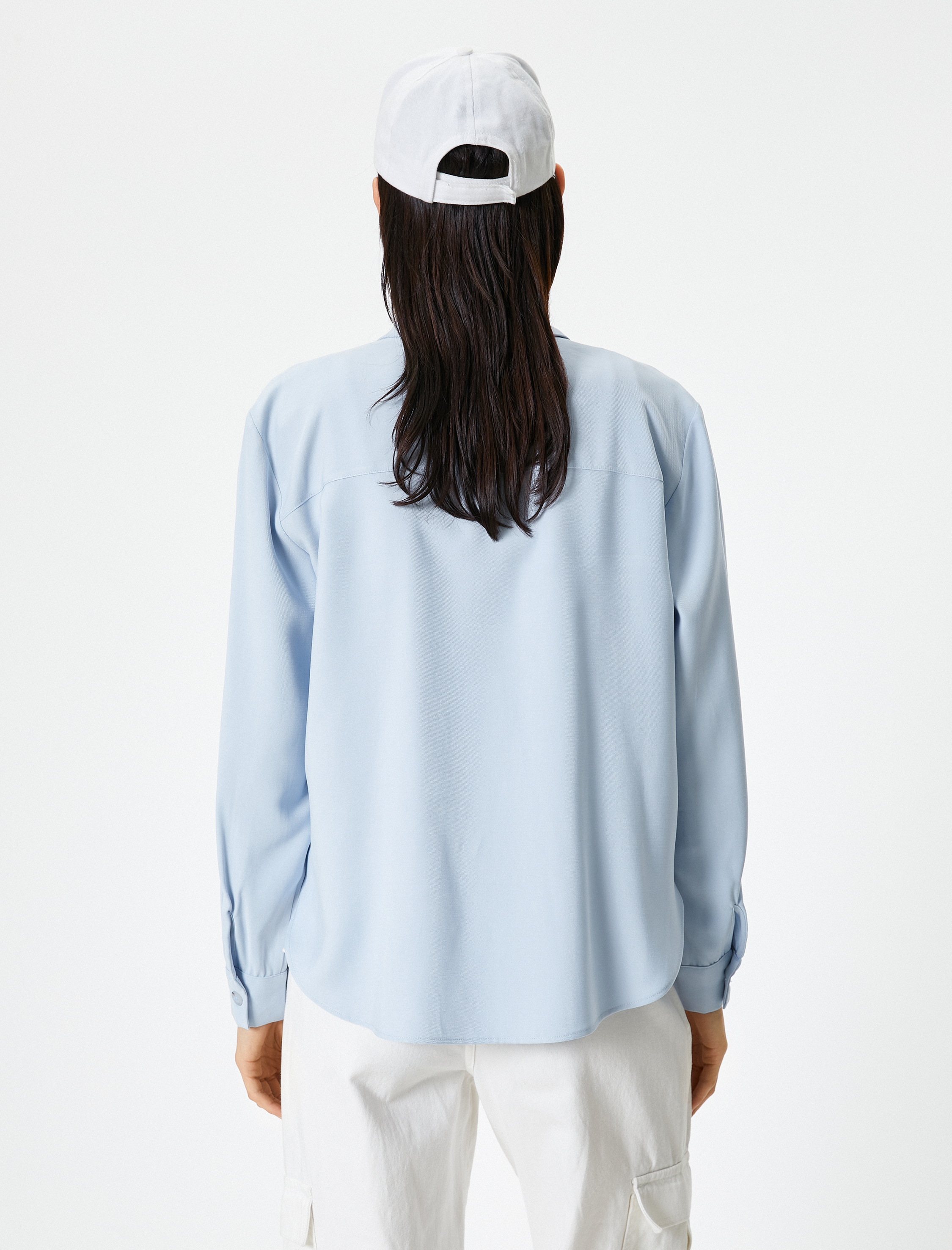   Gömlek Ceket Uzun Kollu Kapaklı Cepli Düğmeli