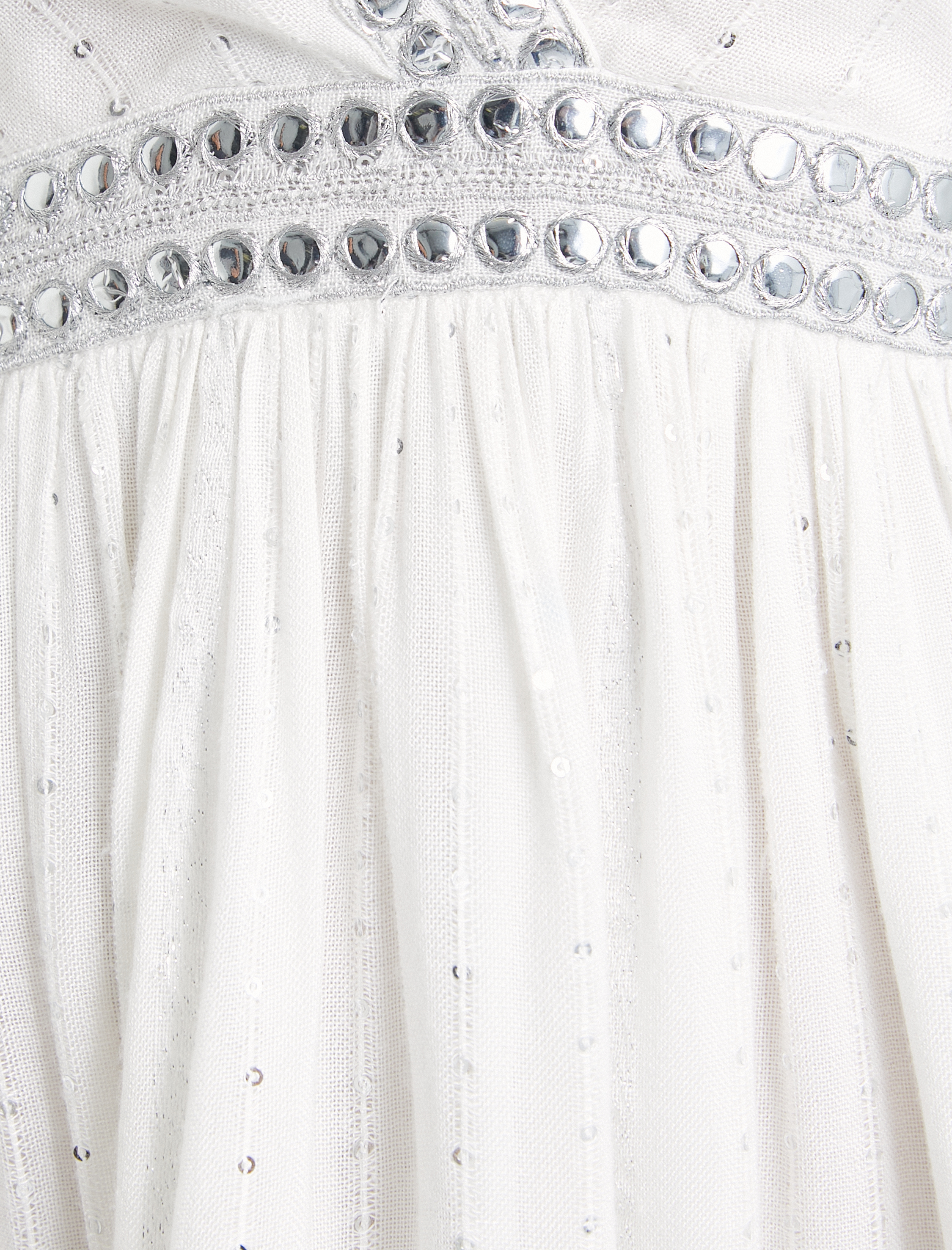   Mini Viskon Elbise V Yaka Kısa Kollu Taş Detaylı