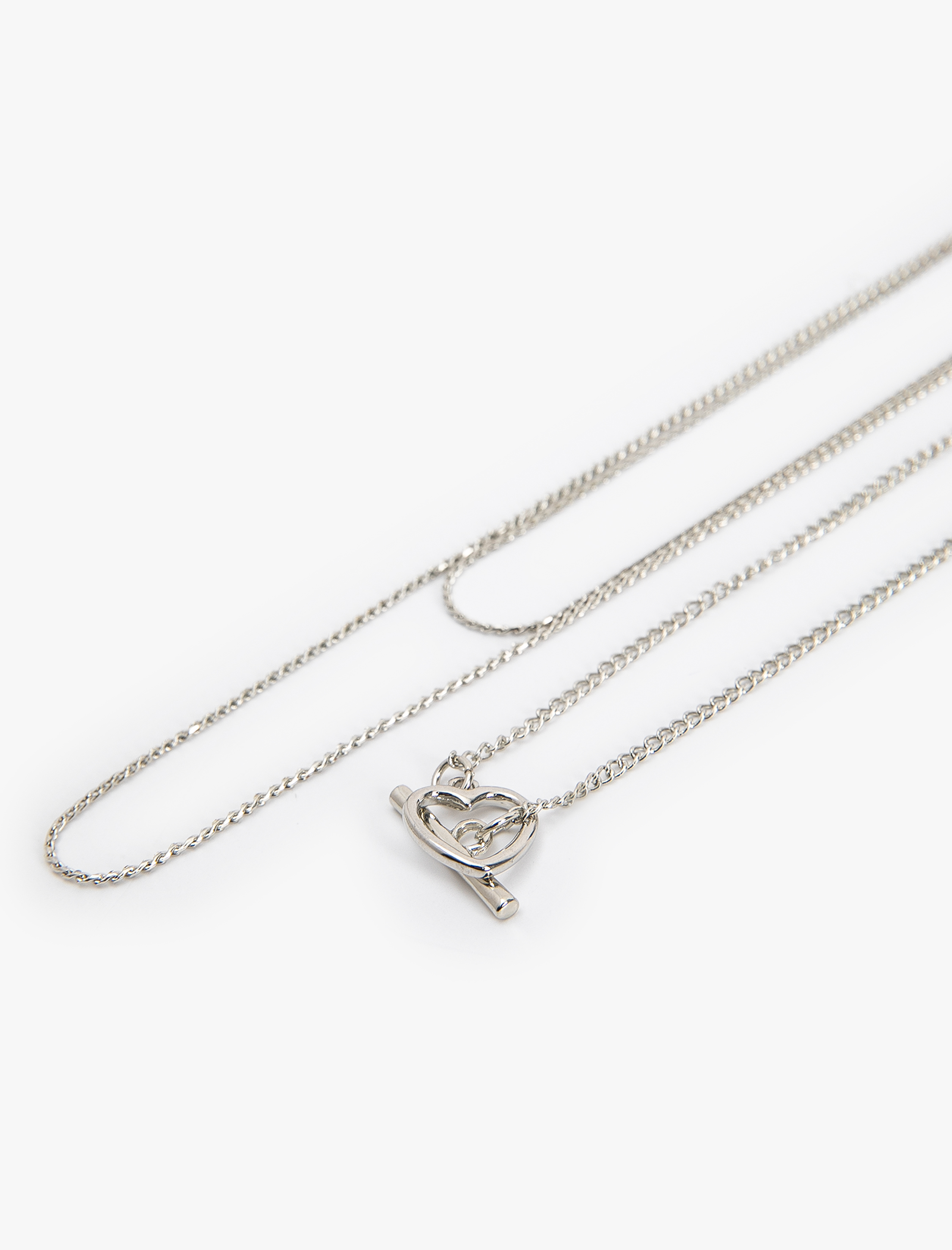  Kadın Kalpli Kolye Zincir Katlı